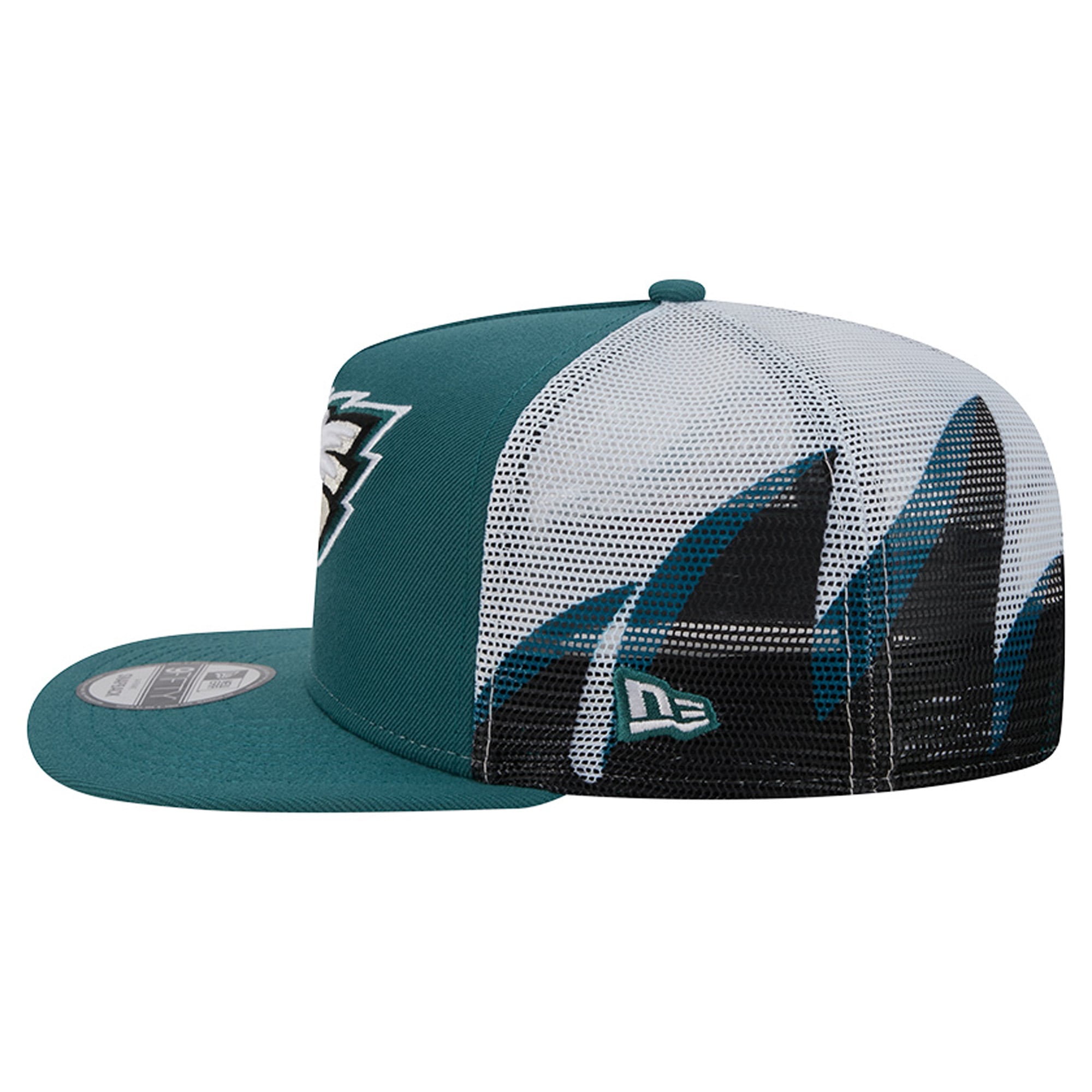 Casquette trucker New Era 9FIFTY Snapback vert nuit/noir Philadelphia Eagles pour homme