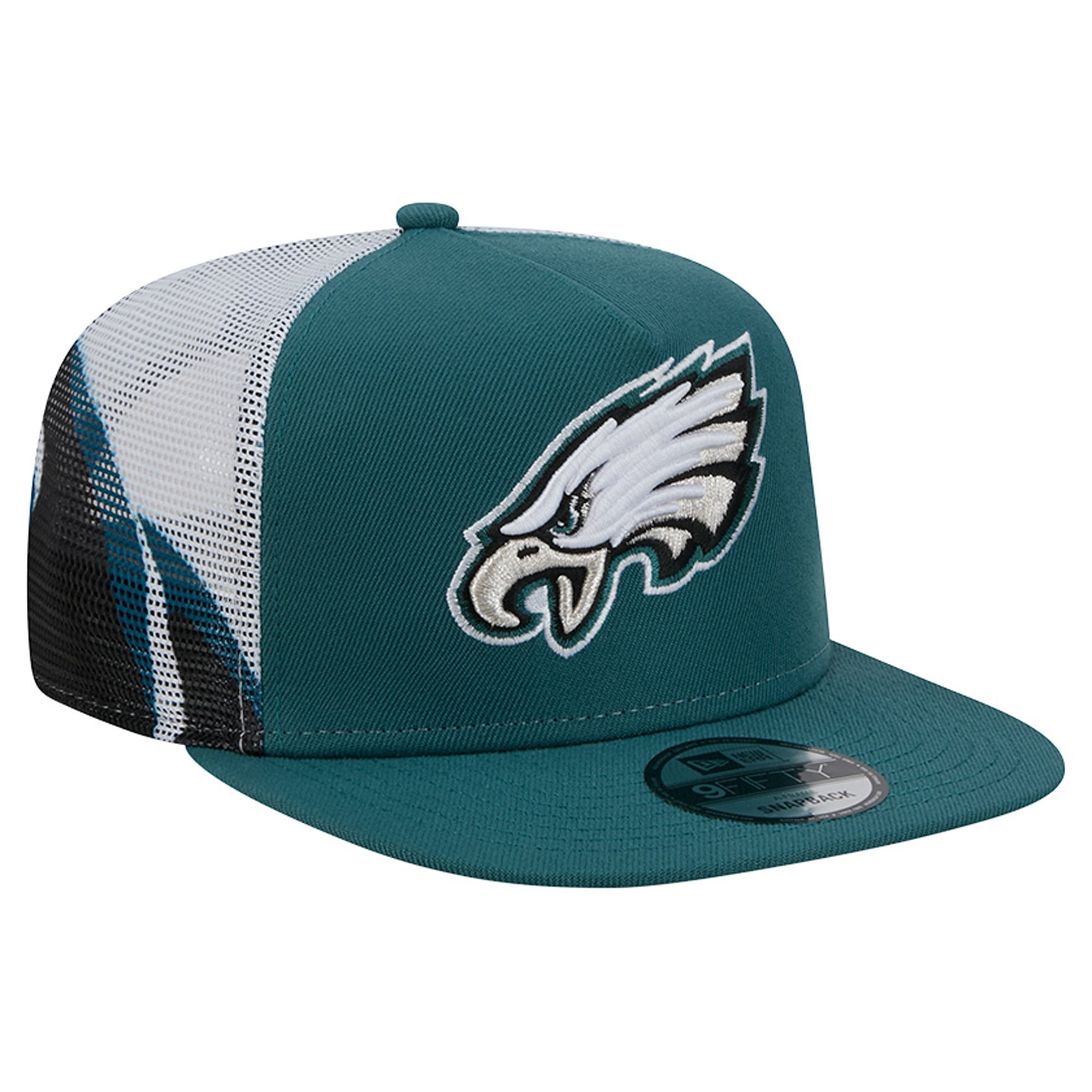 Casquette trucker New Era 9FIFTY Snapback vert nuit/noir Philadelphia Eagles pour homme