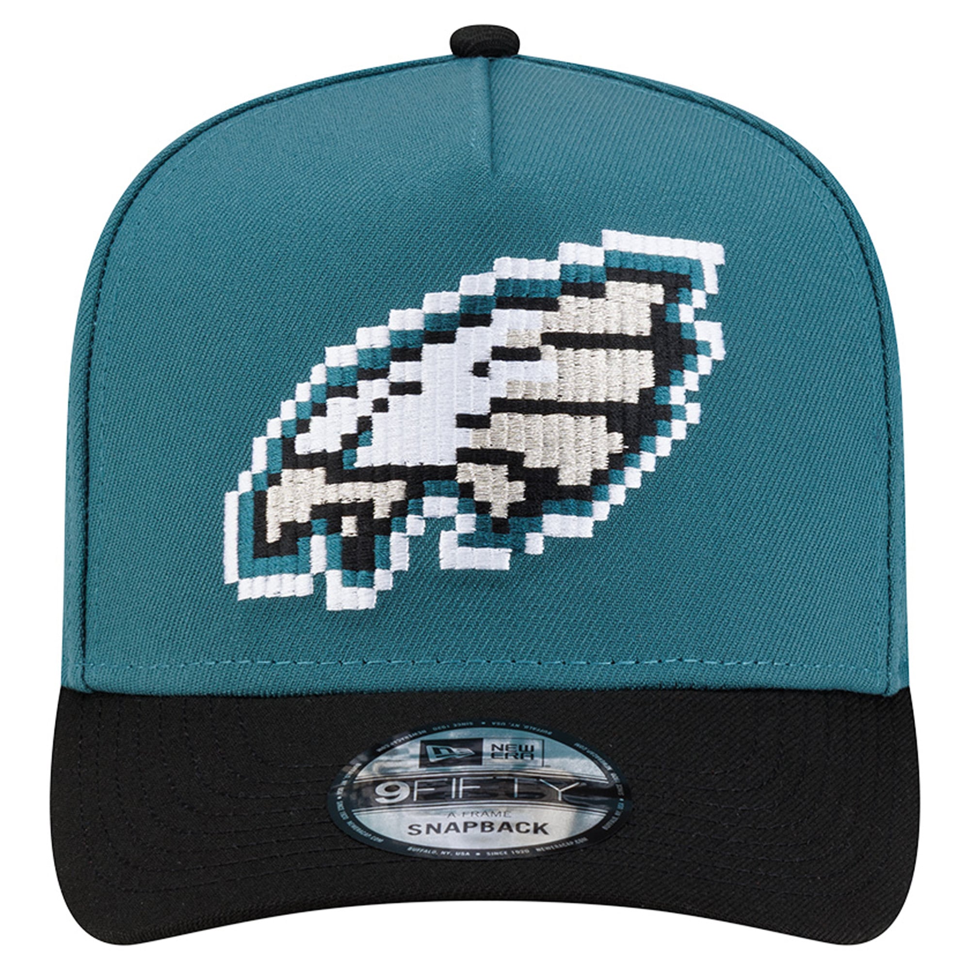 Men's New Era Midnight Green/Black Philadelphia Eagles Pixel A-Frame 9FIFTY Snapback Hat