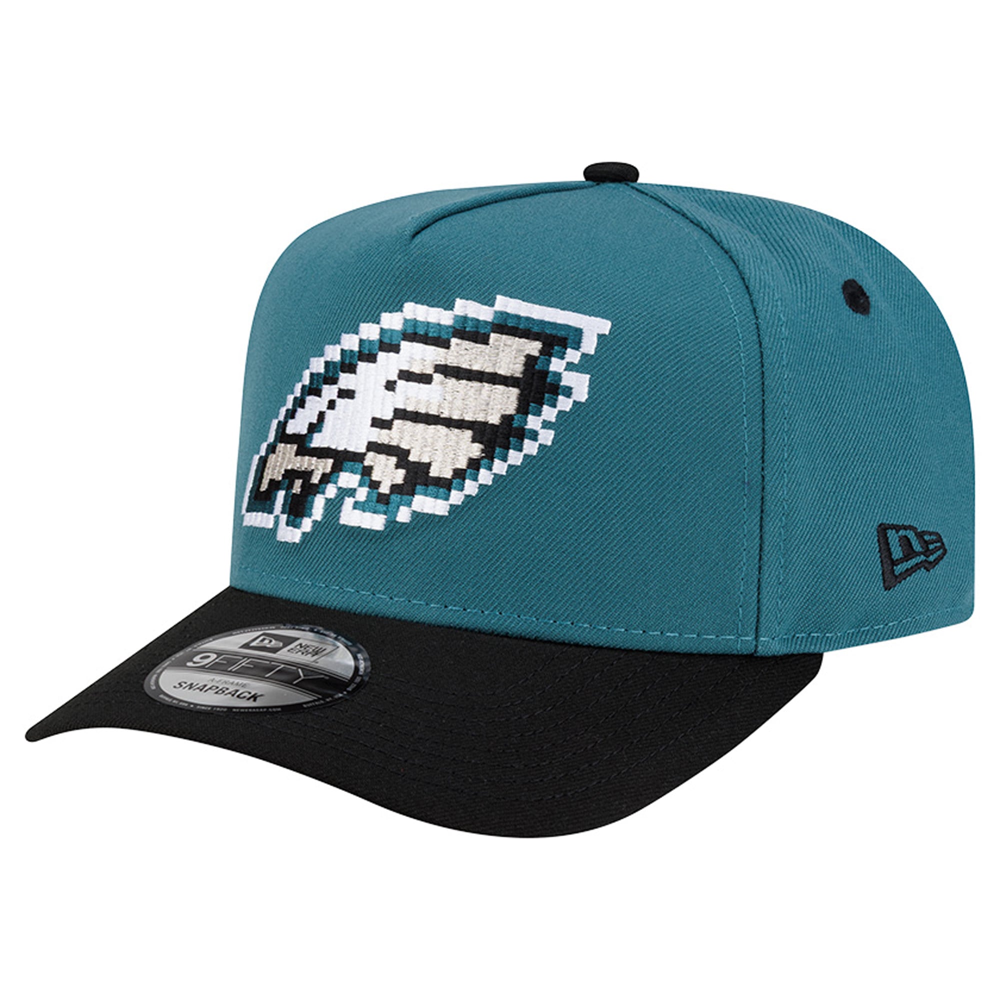 Men's New Era Midnight Green/Black Philadelphia Eagles Pixel A-Frame 9FIFTY Snapback Hat