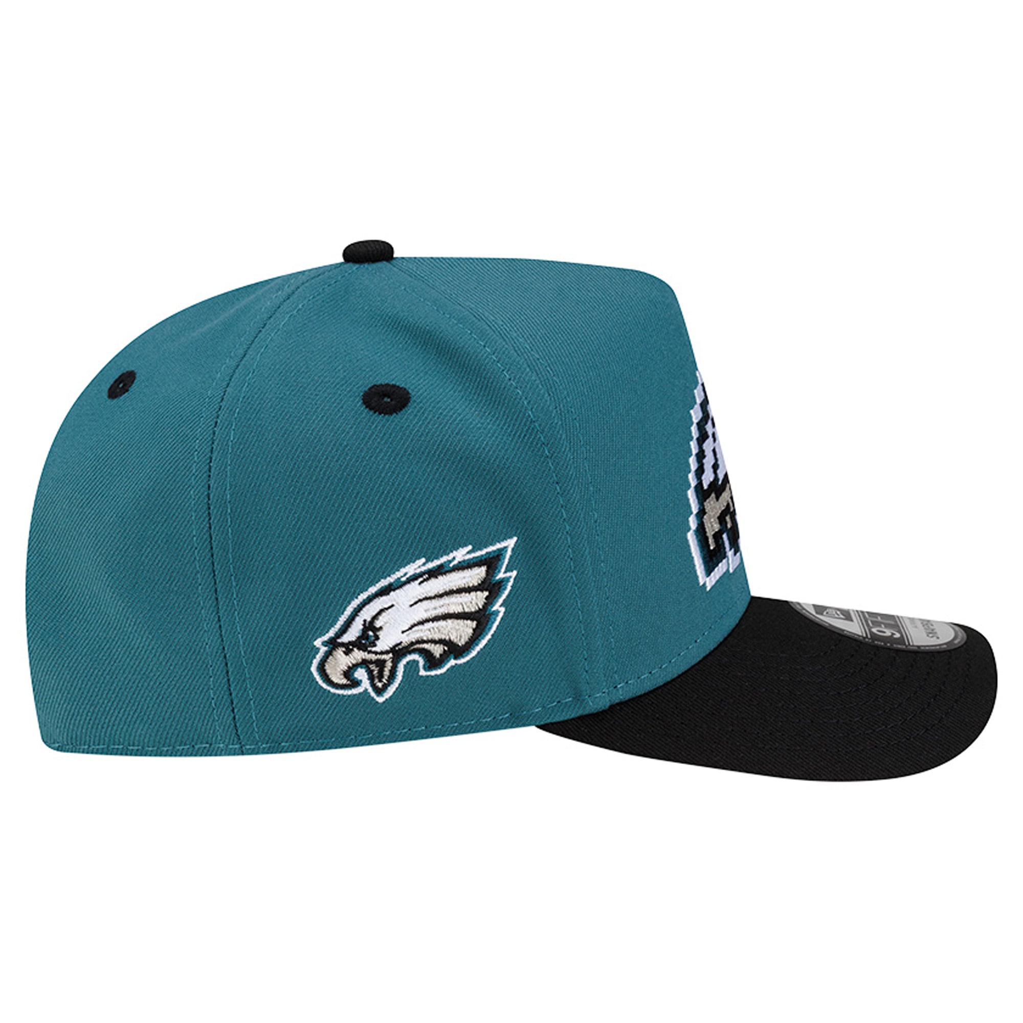 Men's New Era Midnight Green/Black Philadelphia Eagles Pixel A-Frame 9FIFTY Snapback Hat