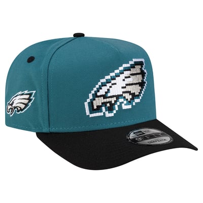 Philadelphia Eagles New Era Pixel A-Frame 9FIFTY Snapback Hat - Midnight Green/Black