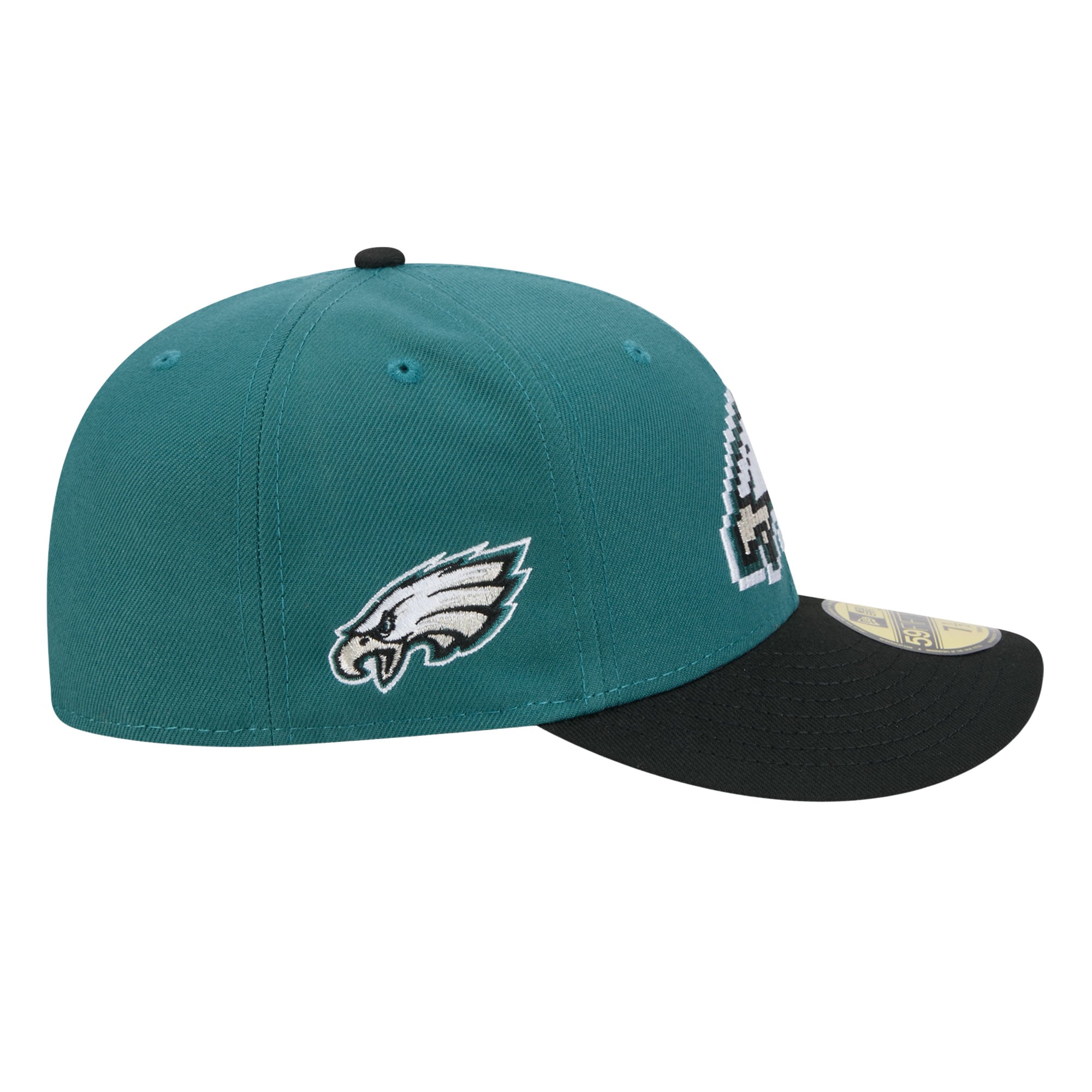 Men's New Era Midnight Green/Black Philadelphia Eagles Pixel Curved 59FIFTY Fitted Hat