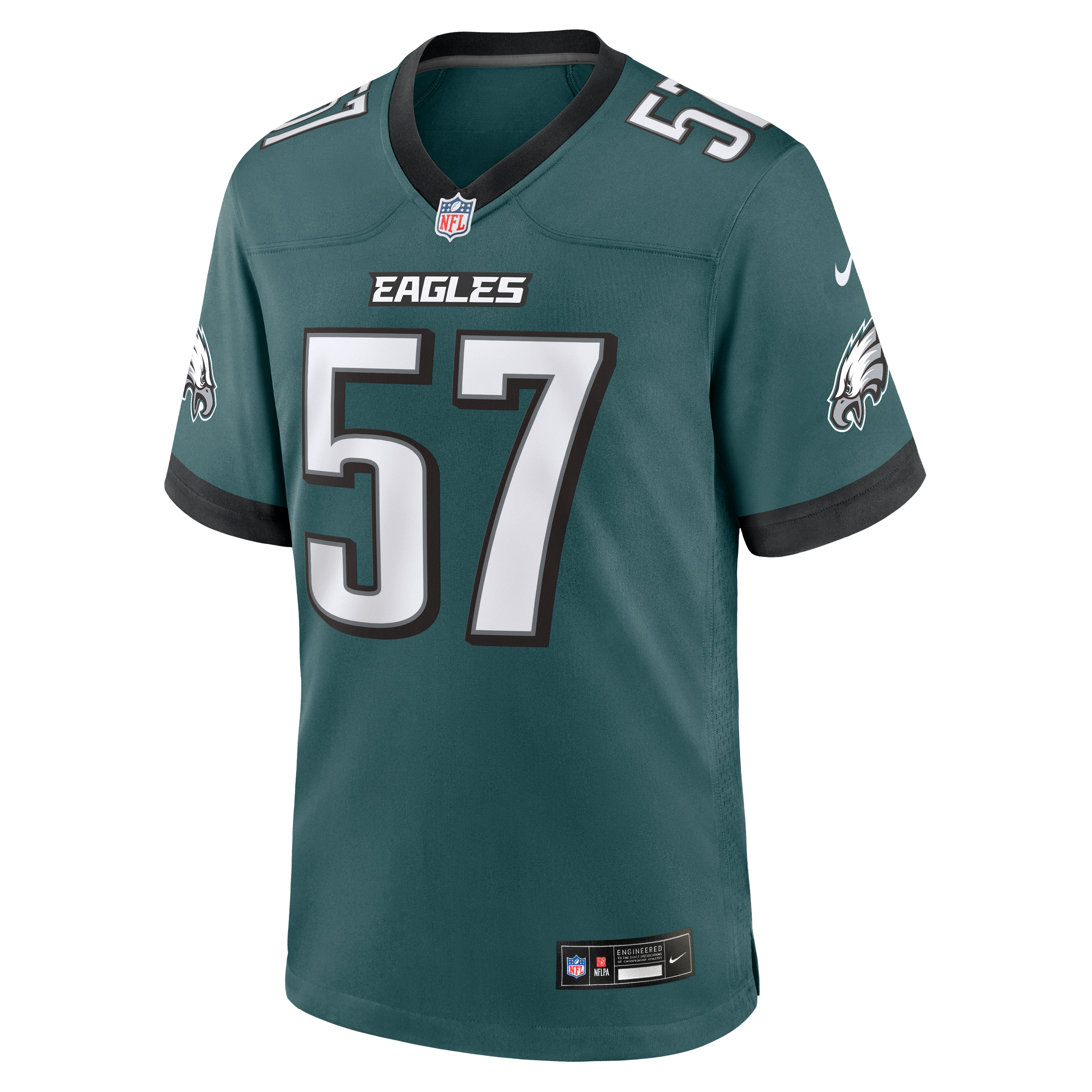 Maillot de match Nike A.J. Epenesa vert nuit des Eagles Philadelphie pour homme