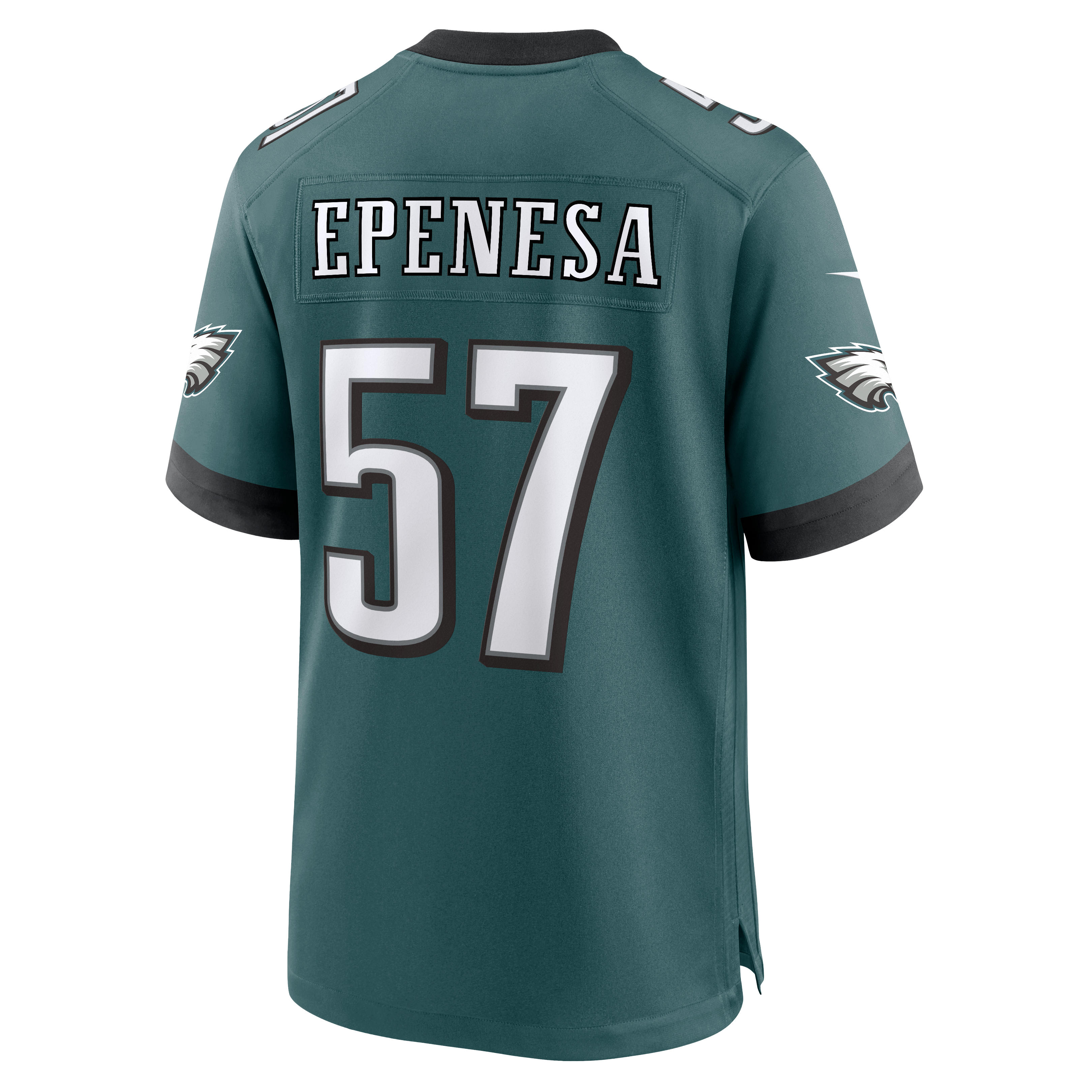 Maillot de match Nike A.J. Epenesa vert nuit des Eagles Philadelphie pour homme