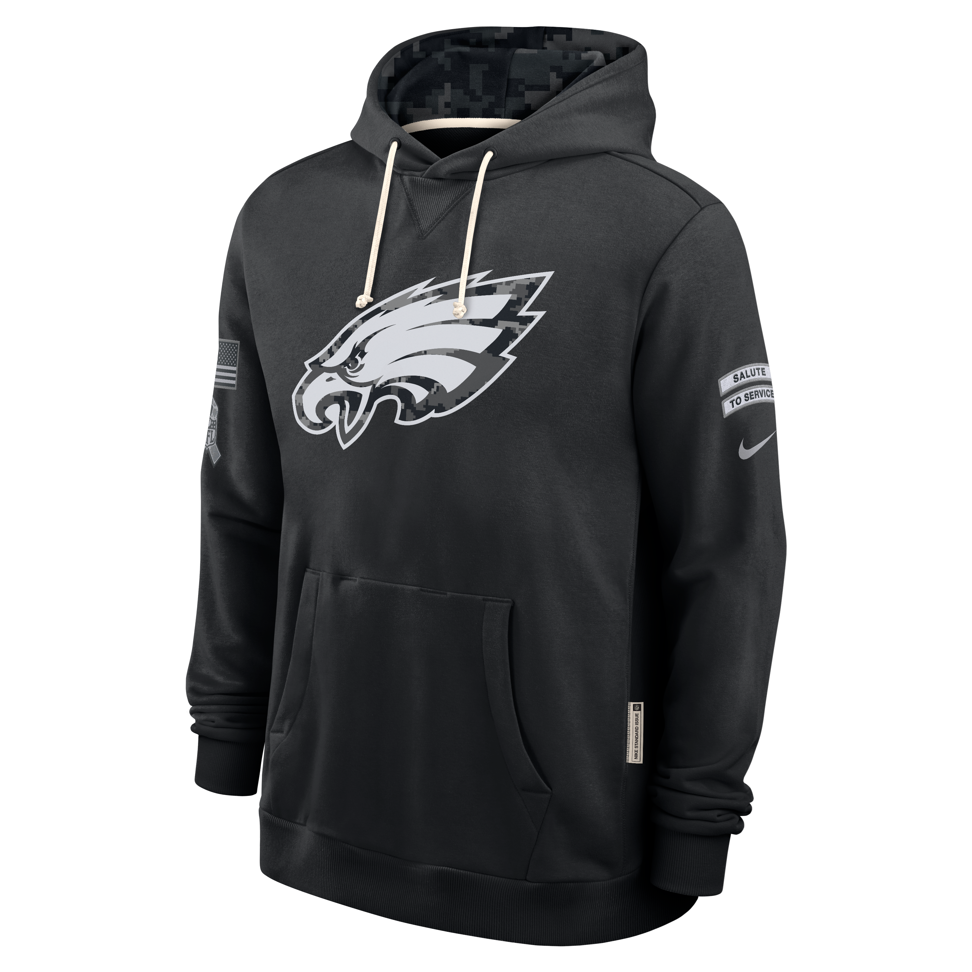 Sweat à capuche Nike noir Philadelphia Eagles 2026 Salute to Service Sideline Dri-FIT pour homme