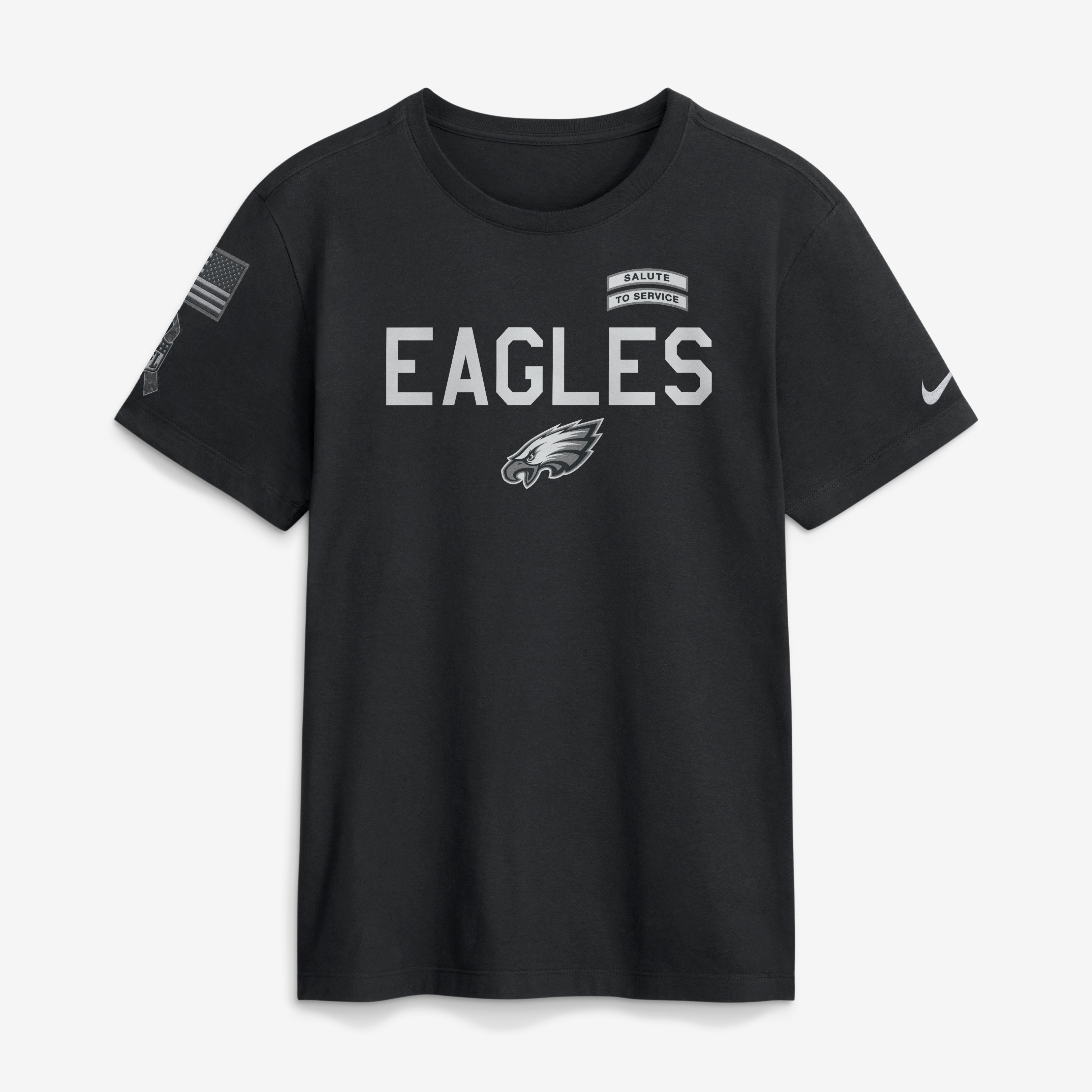 T-shirt Nike noir Philadelphia Eagles 2026 Salute to Service Sideline Dri-FIT pour homme