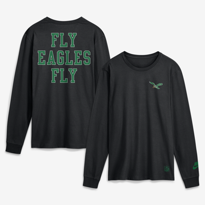 Philadelphia Eagles Nike Double Rewind Long Sleeve T-Shirt - Black