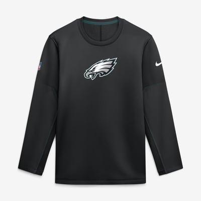 Philadelphia Eagles Nike Sideline Coaches Team Present Midweight Therma-FIT Sweatshirt - Black