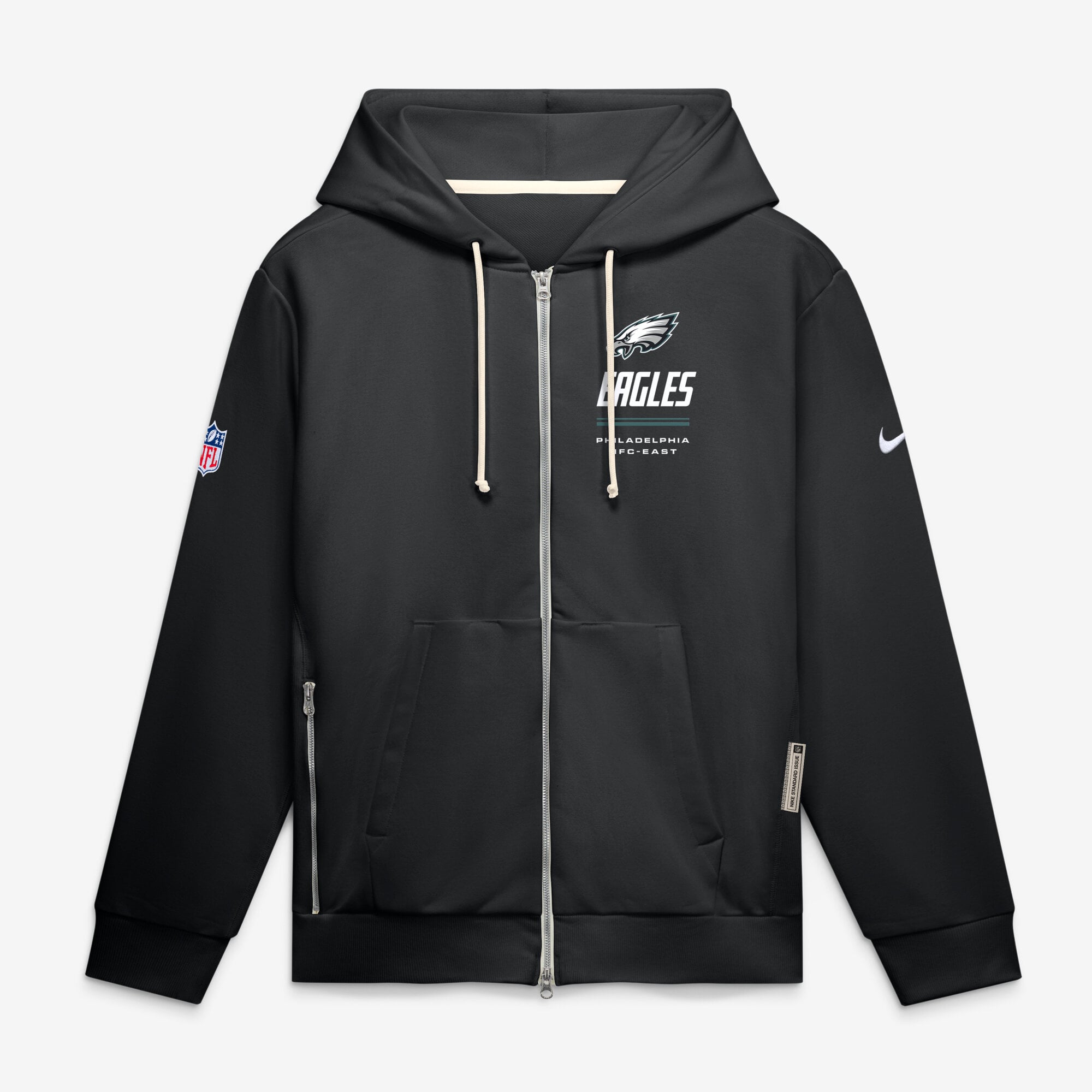 Men's Nike Black Philadelphia Eagles Sideline Standard Issue Dri-FIT Full-Zip Hoodie