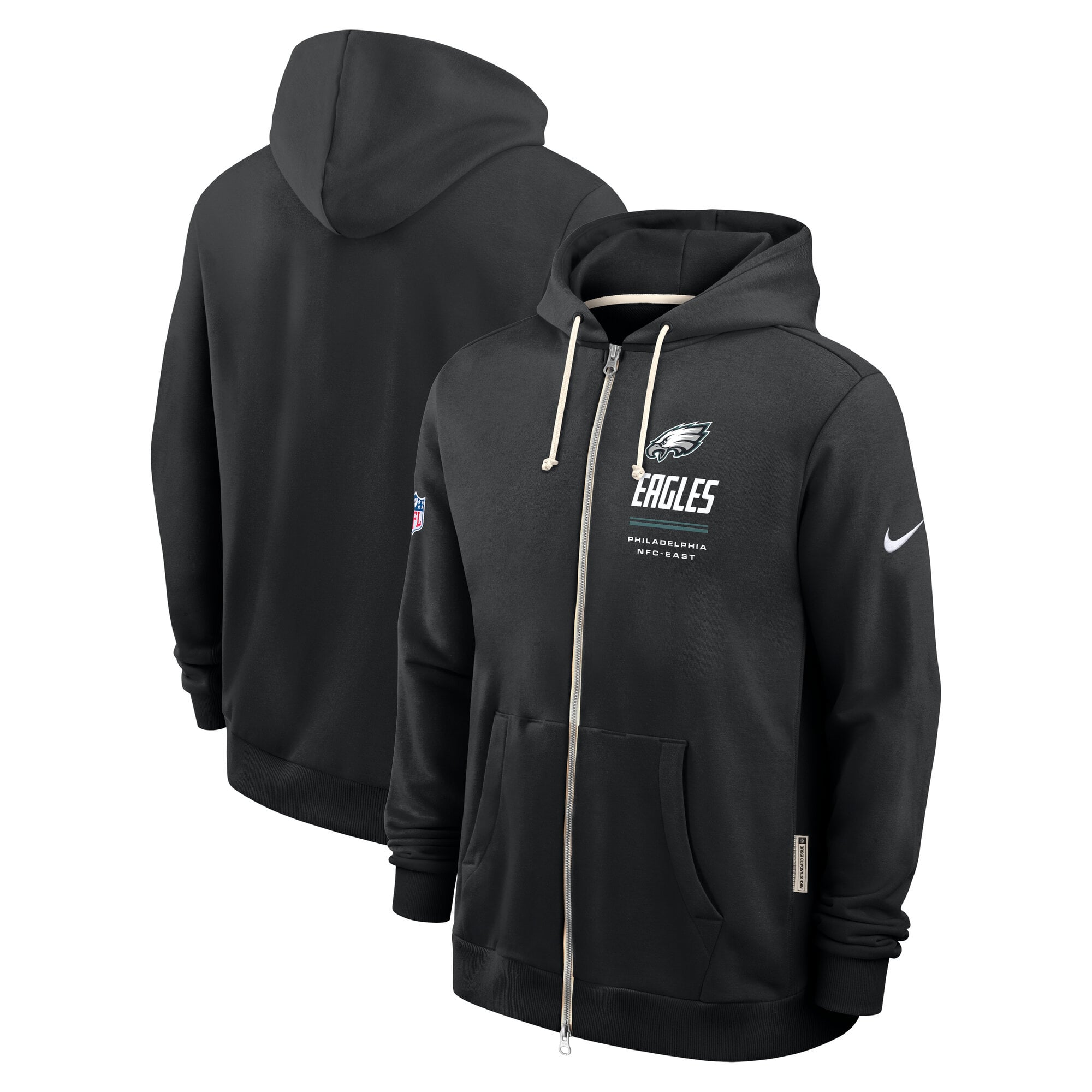 Men's Nike Black Philadelphia Eagles Sideline Standard Issue Quarterback Scramble Dri-FIT Full-Zip Hoodie
