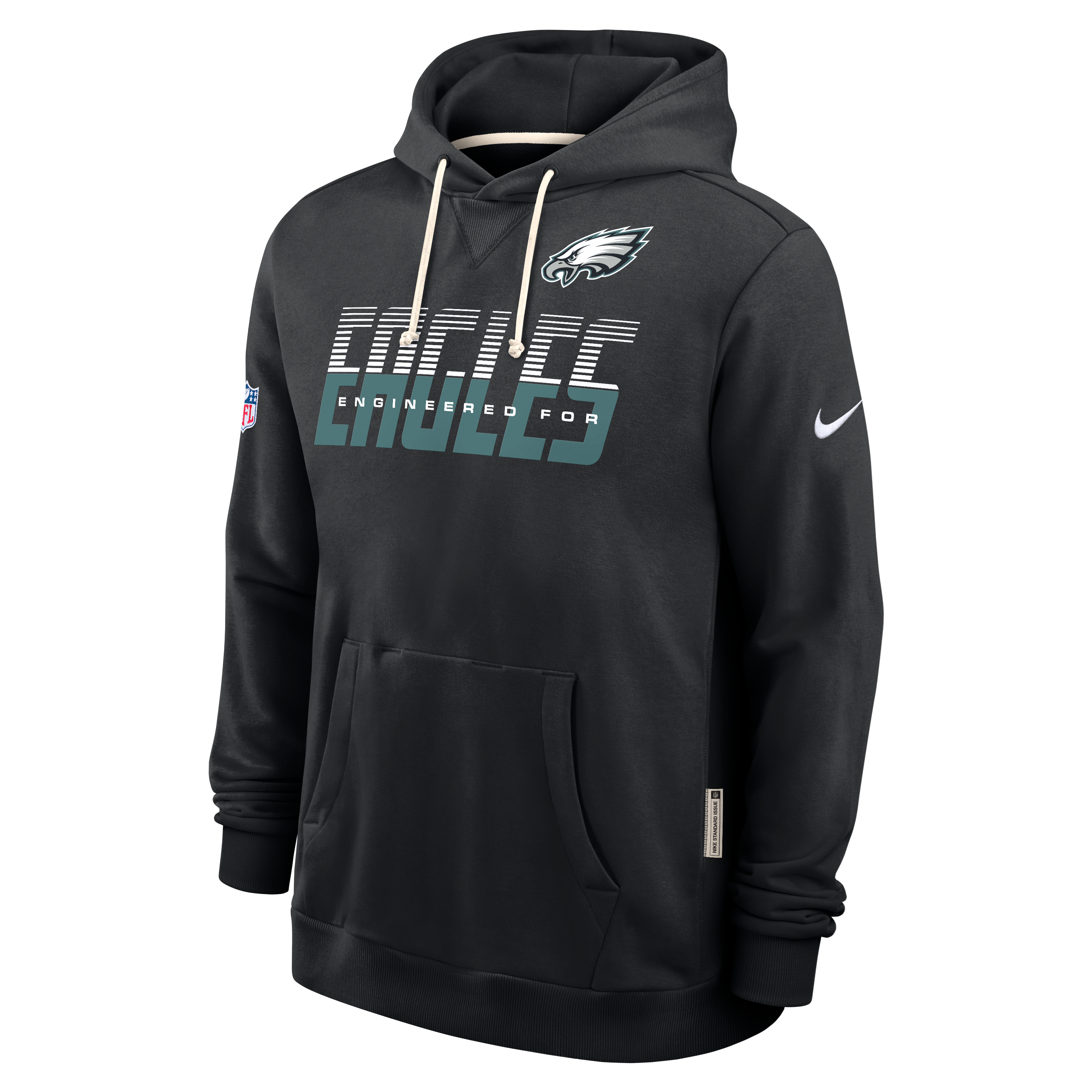 Men's Nike Black Philadelphia Eagles Sideline Standard Issue Top Prospect Dri-FIT Hoodie