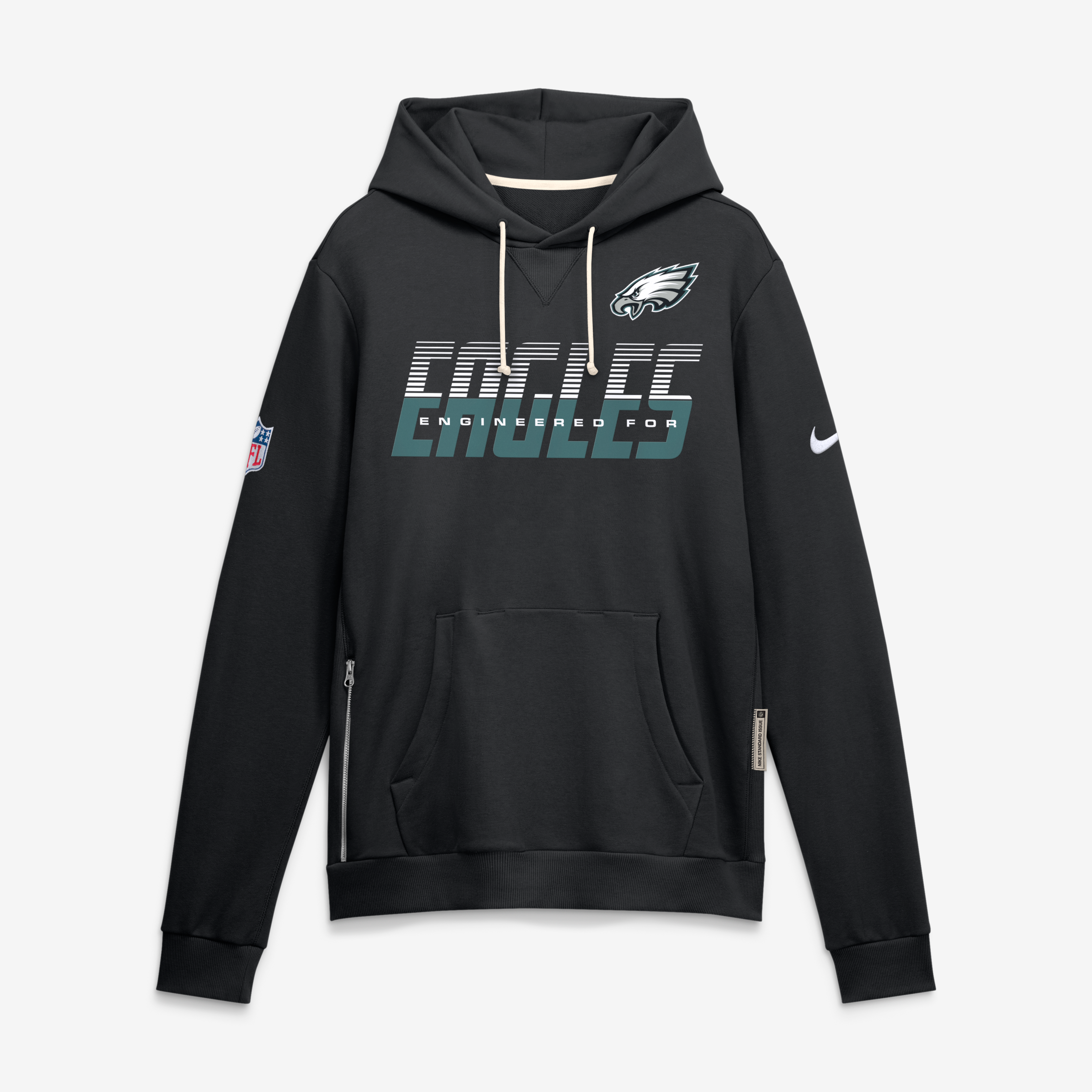 Men's Nike Black Philadelphia Eagles Sideline Standard Issue Top Prospect Dri-FIT Hoodie