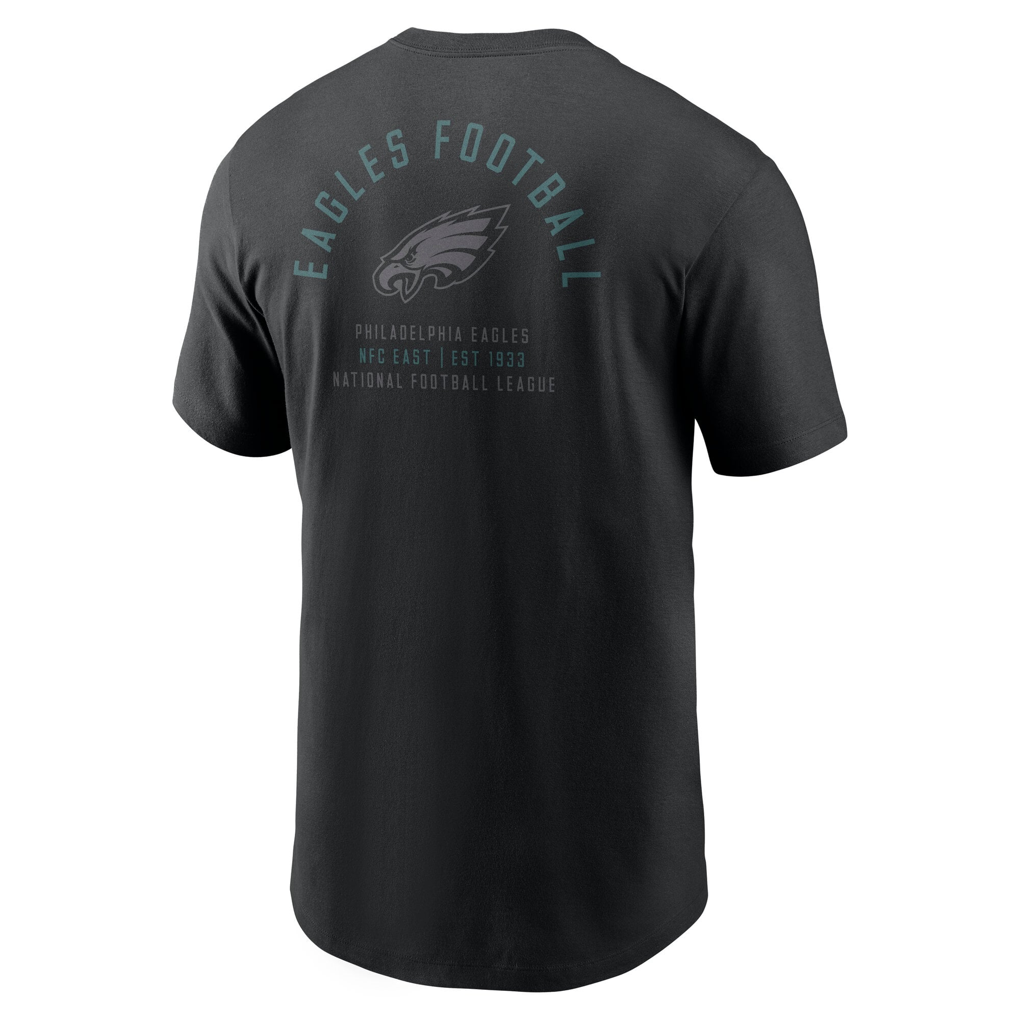 T-shirt Nike noir pour homme, logo divisé des Eagles de Philadelphie