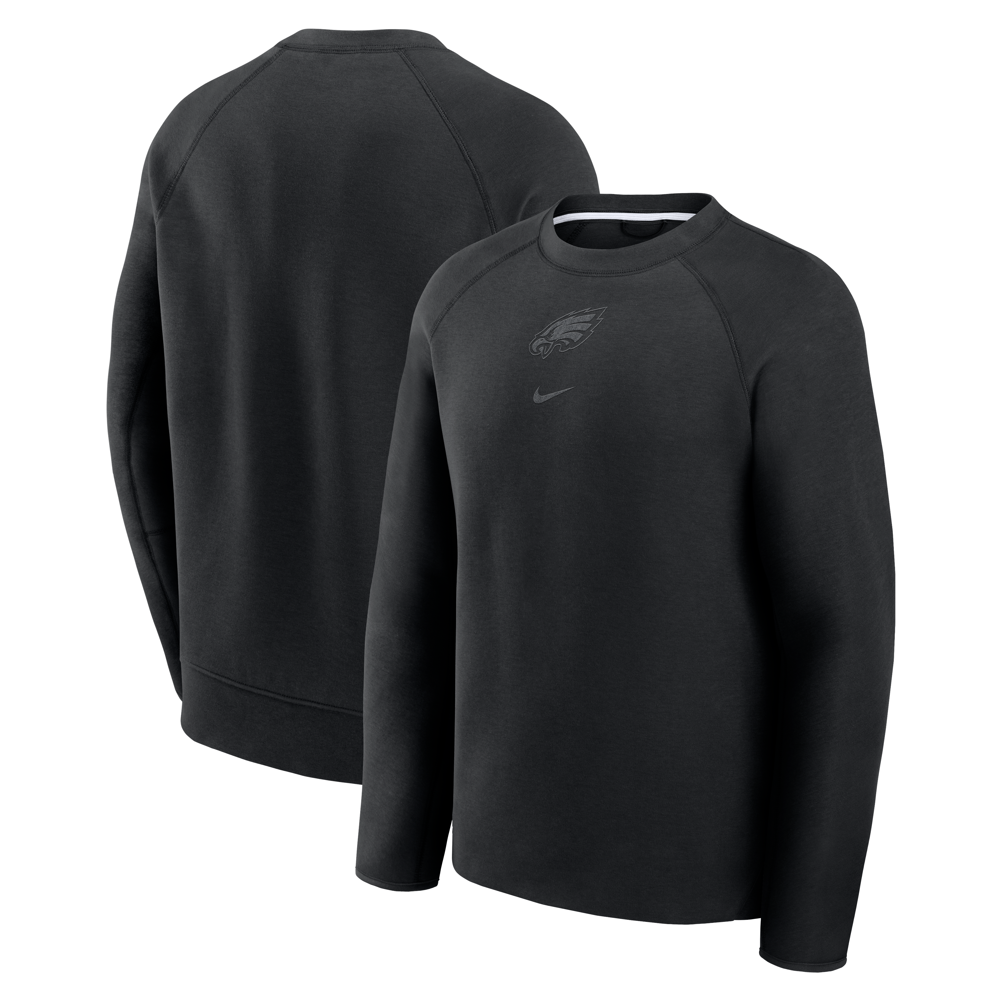 Sweat-shirt raglan Nike noir Philadelphia Eagles Tech Fleece pour homme