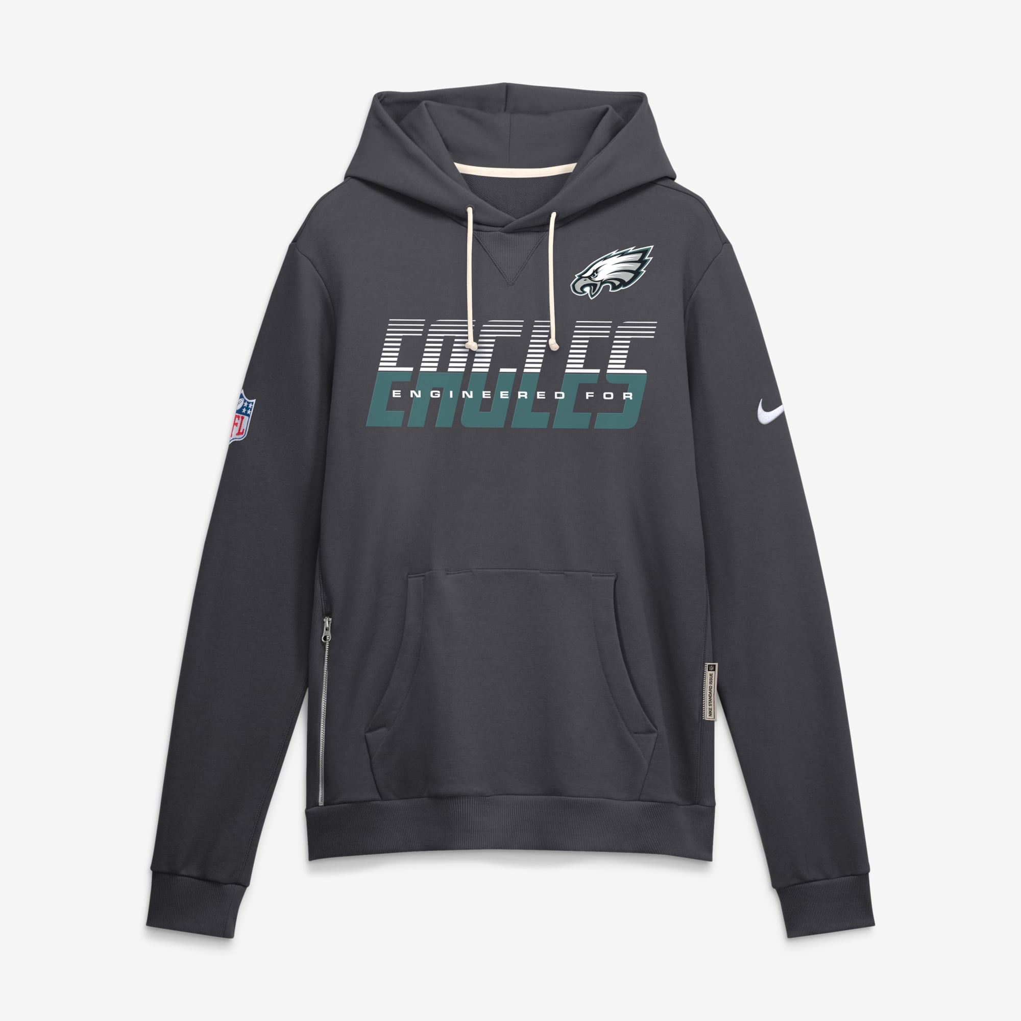 Men's Nike Charcoal Philadelphia Eagles Sideline Standard Issue Dri-FIT Hoodie