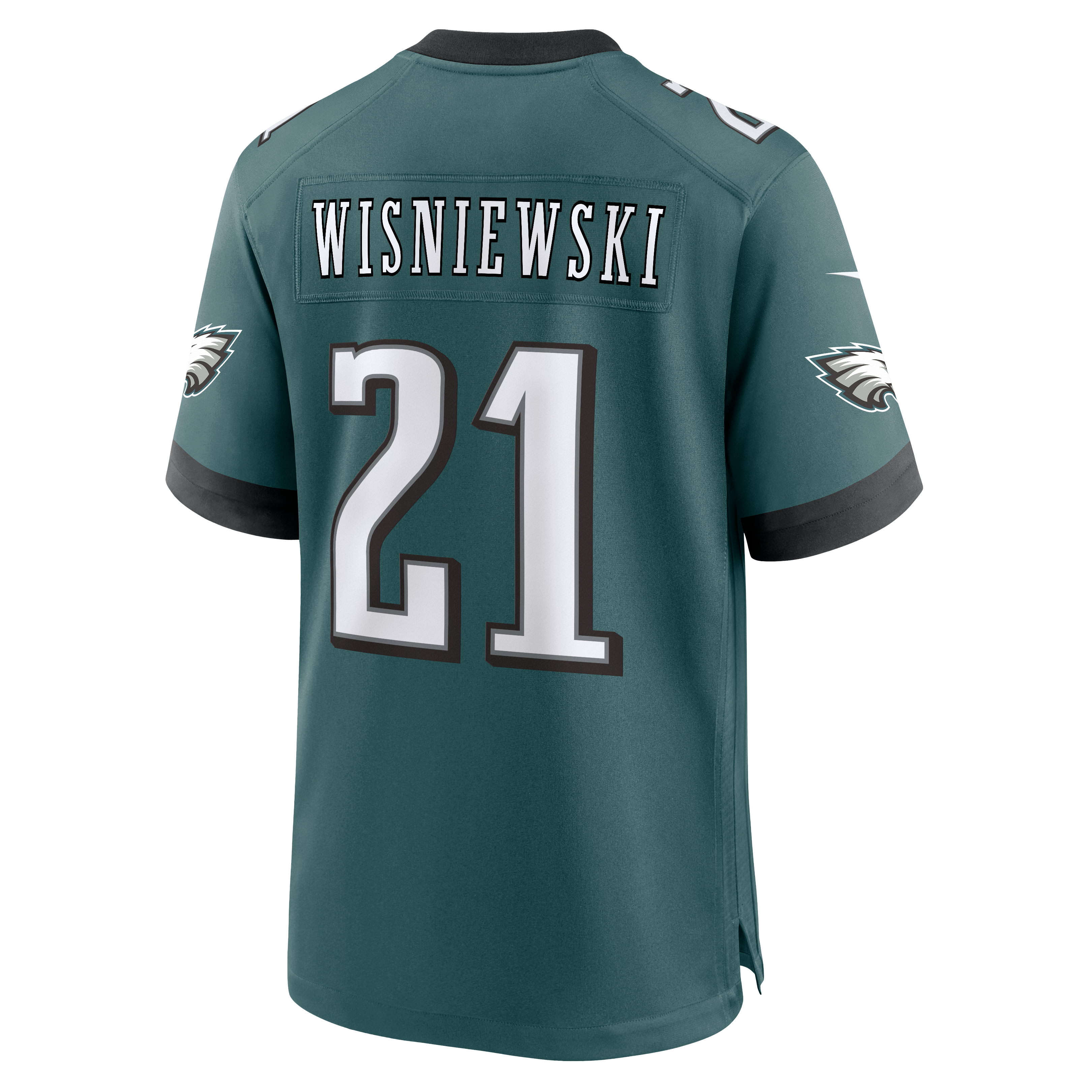 Maillot de match Nike Cole Wisniewski vert nuit des Eagles Philadelphie pour homme