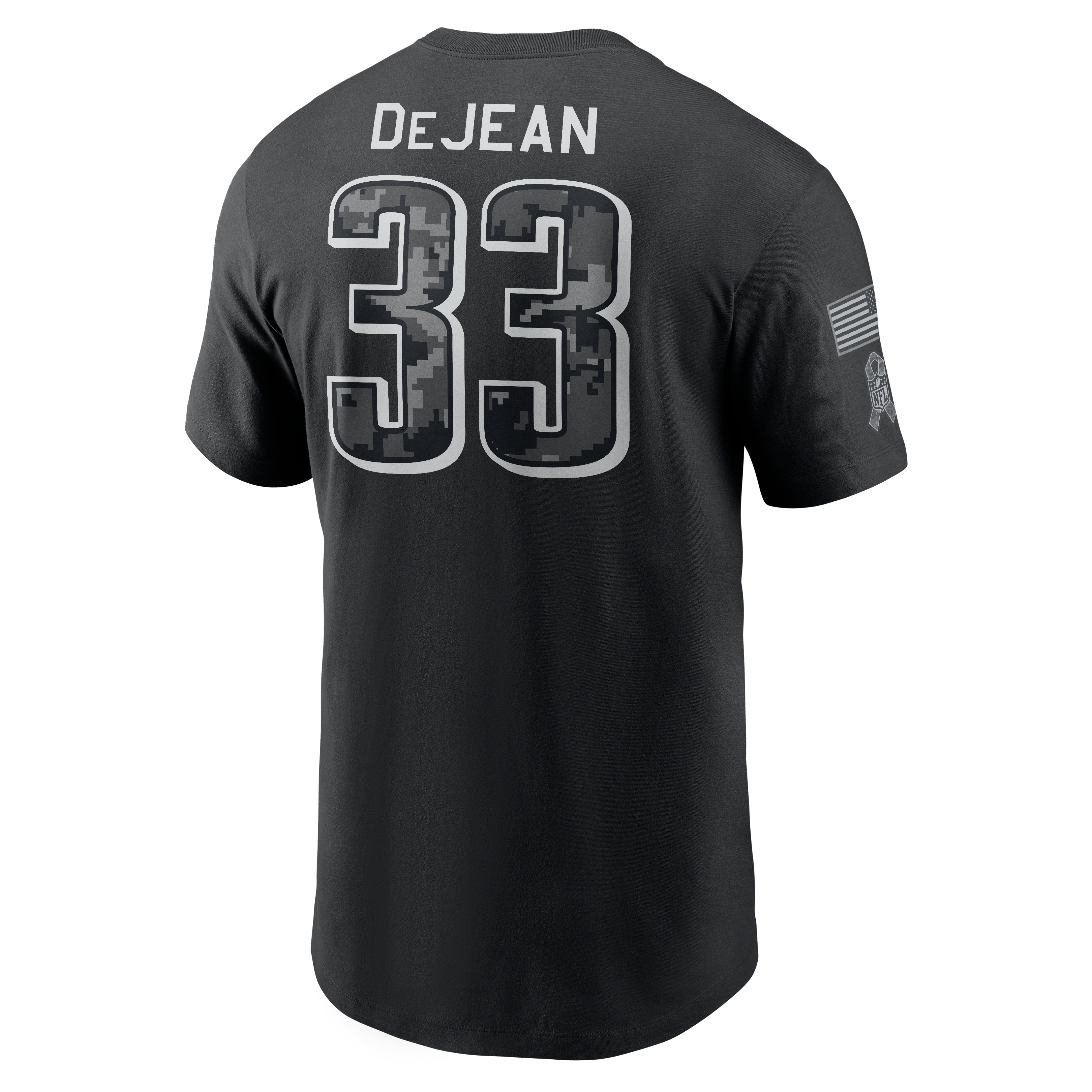 T-shirt Nike Cooper DeJean noir pour homme, Philadelphia Eagles 2026 Salute to Service, nom et numéro