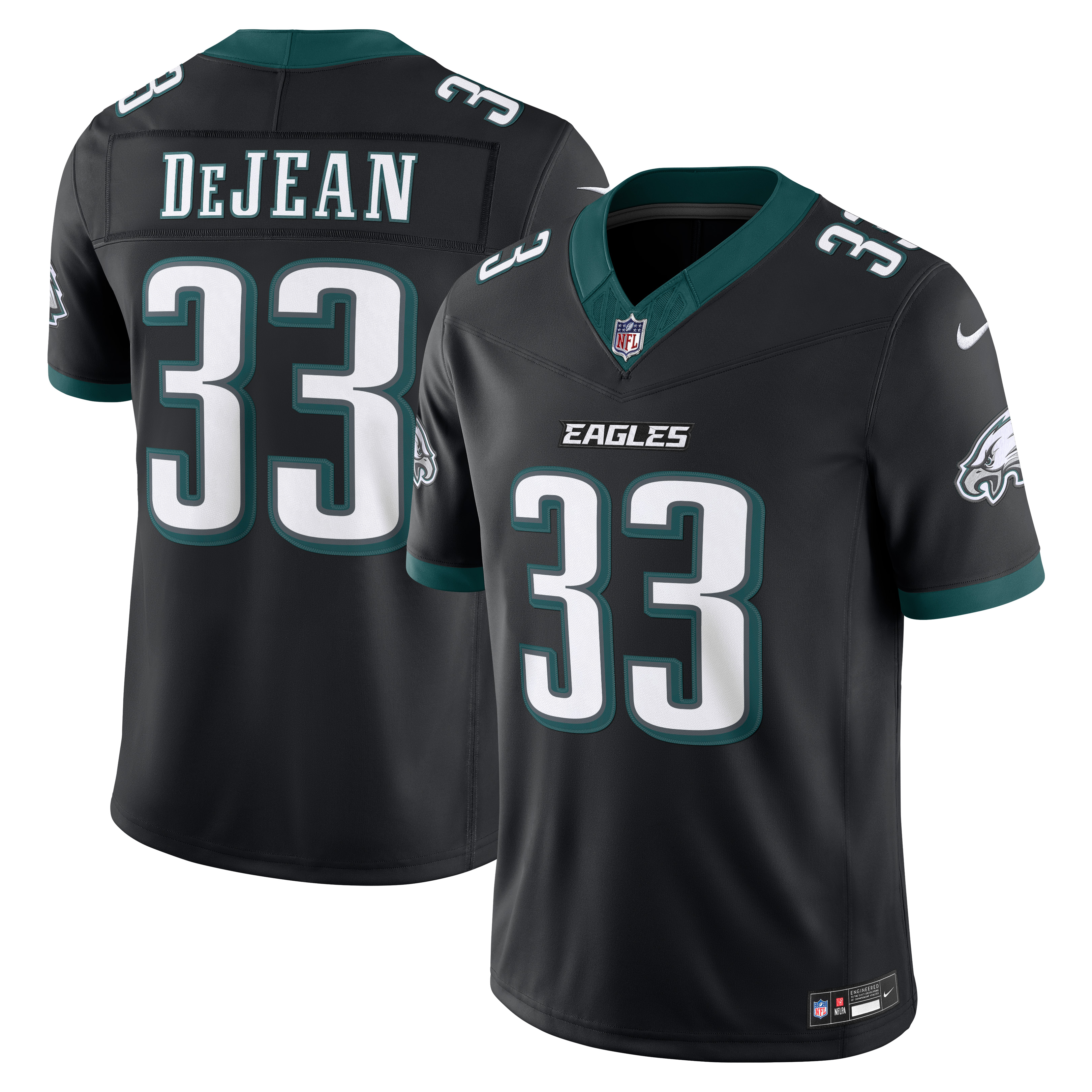 Men's Nike Cooper DeJean Midnight Green Philadelphia Eagles Team Vapor F.U.S.E. Stitched Limited Jersey