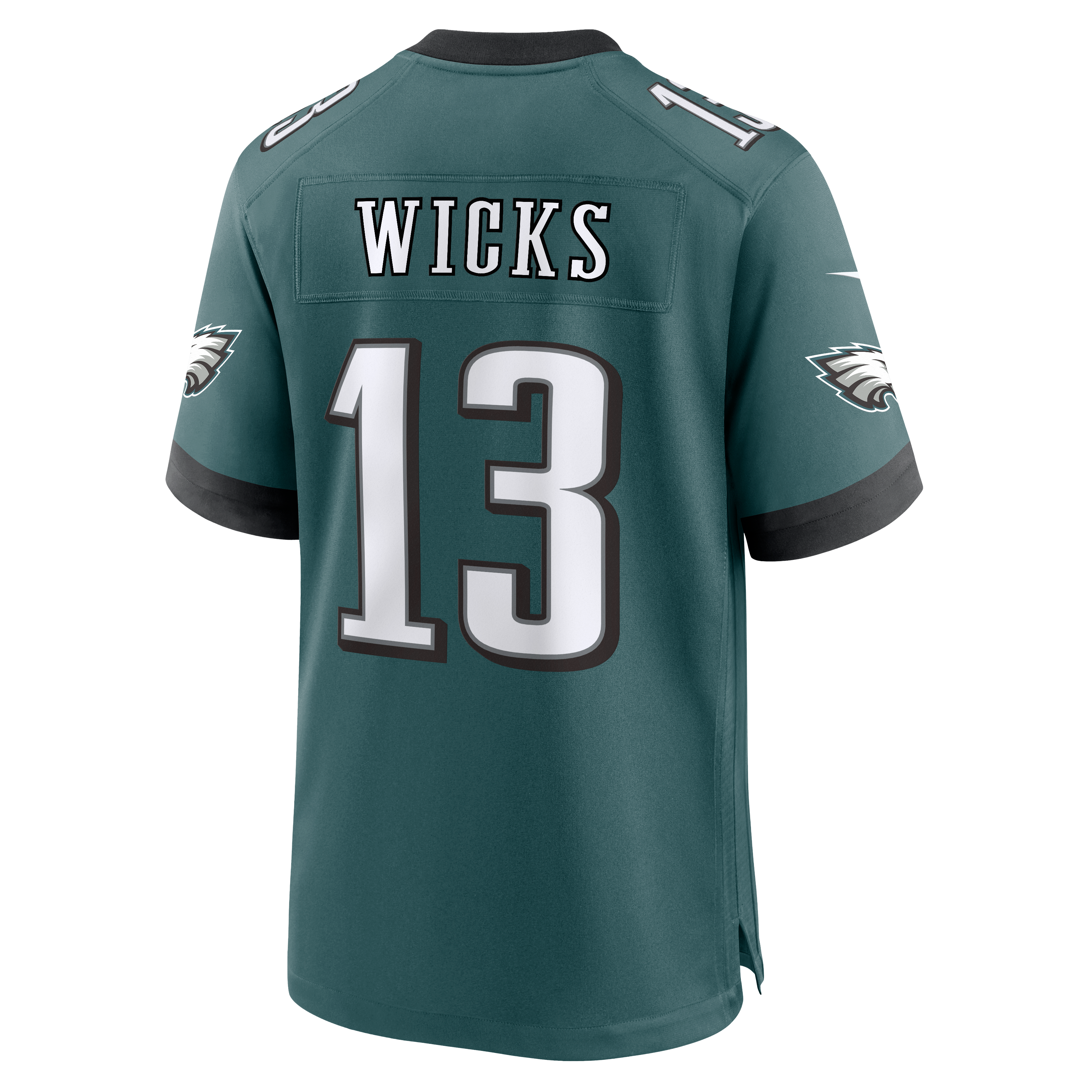 Maillot de match Nike Dontayvion Wicks vert nuit des Eagles Philadelphie pour homme