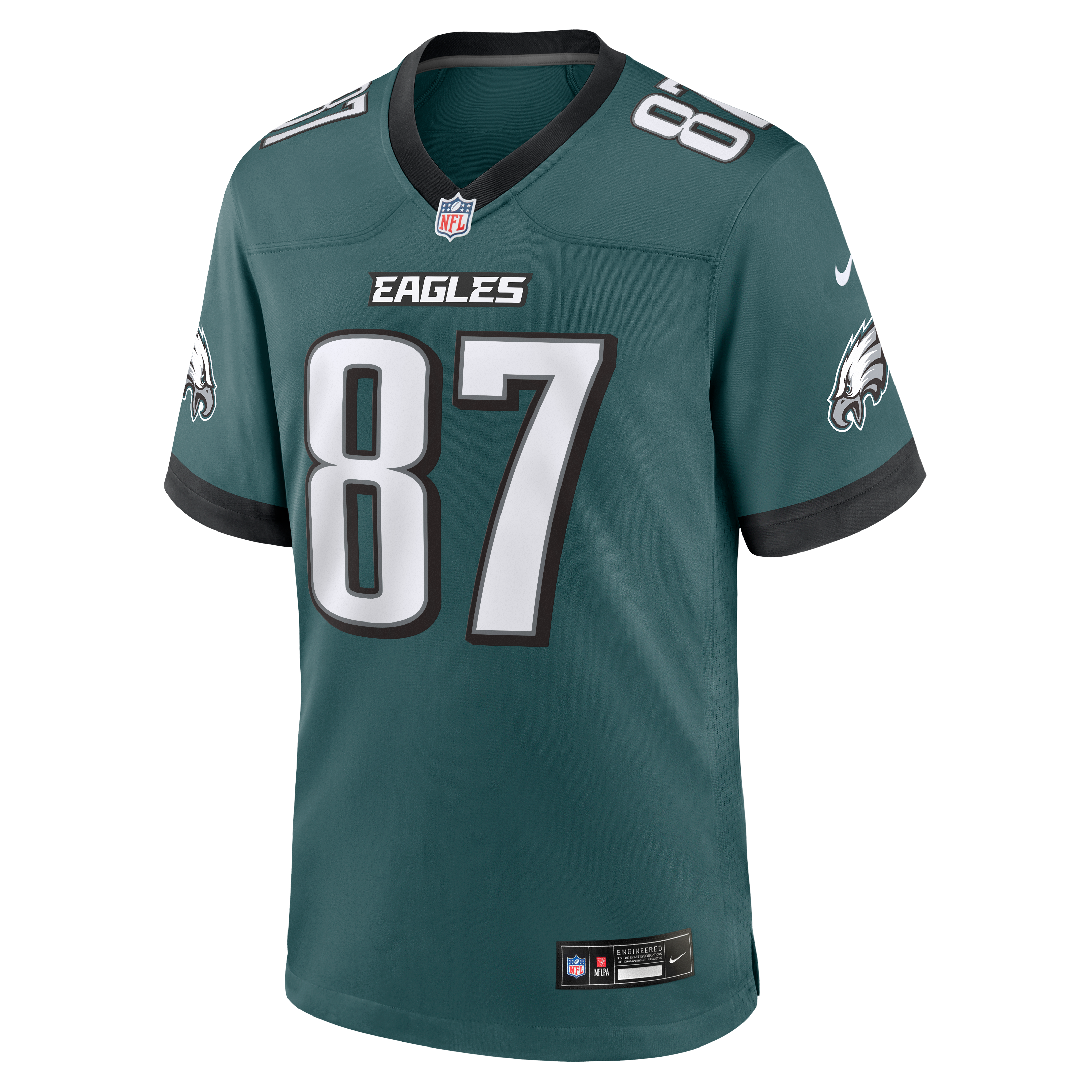 Men's Nike Eli Stowers Midnight Green Philadelphia Eagles Team Game Jersey