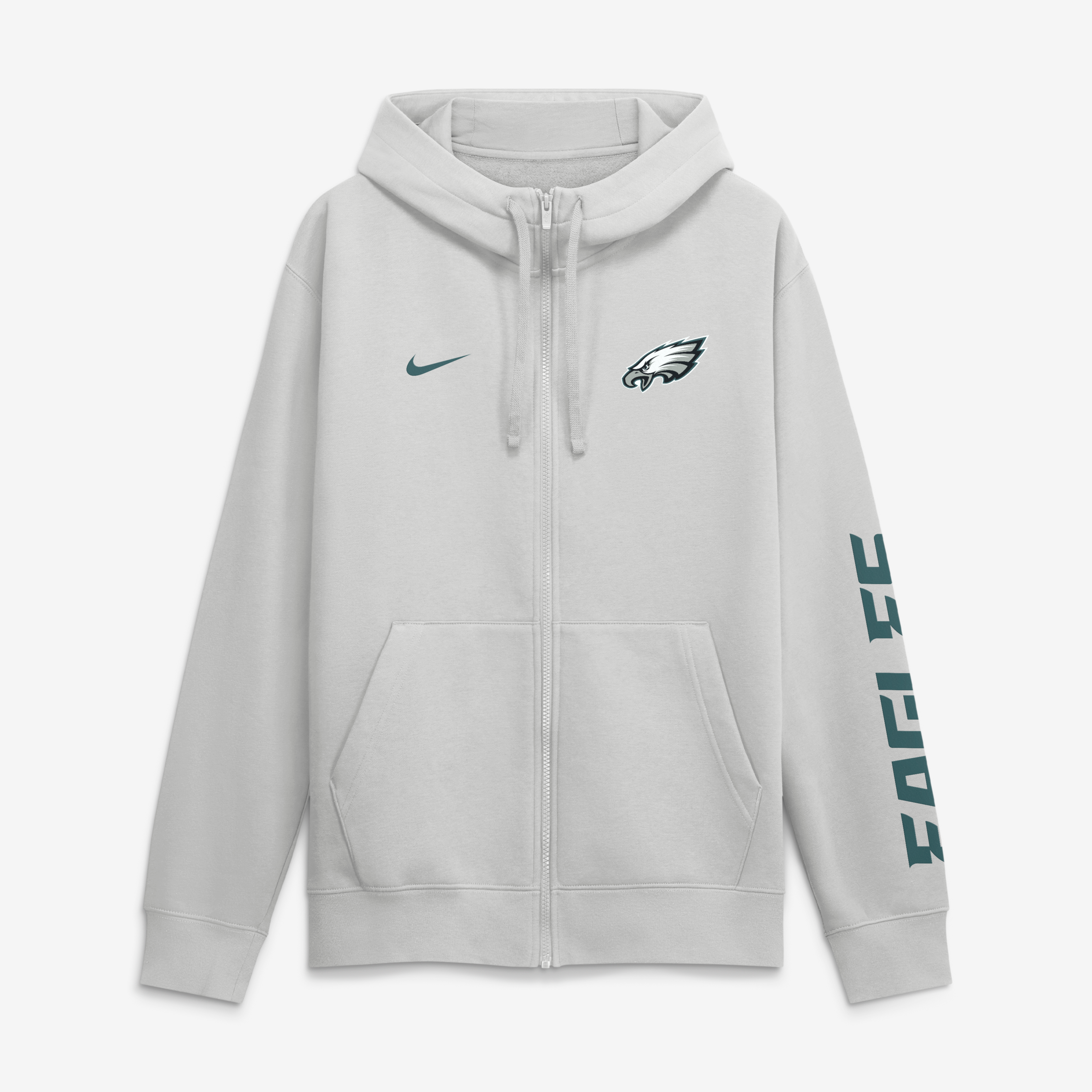 Sweat à capuche zippé Nike Cool Down Club gris Philadelphia Eagles pour homme