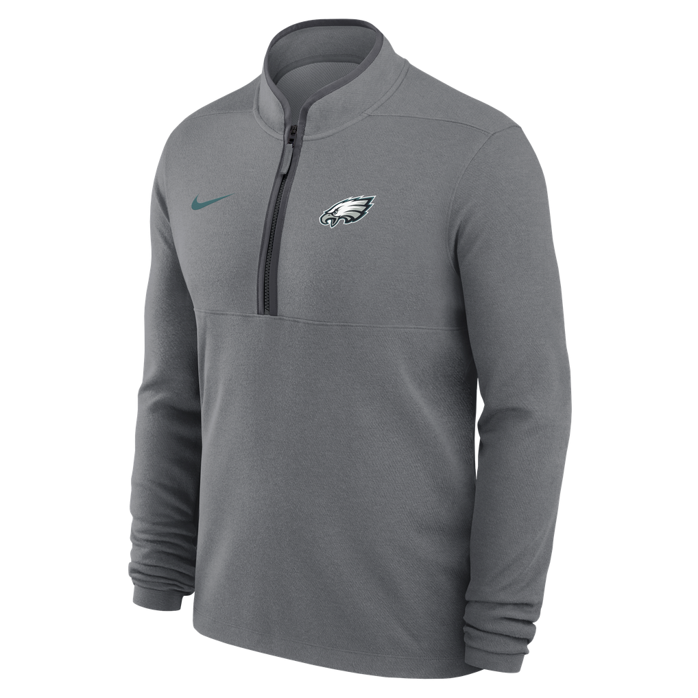 Men's Nike Gray Philadelphia Eagles Dri-FIT Victory Half-Zip Pullover