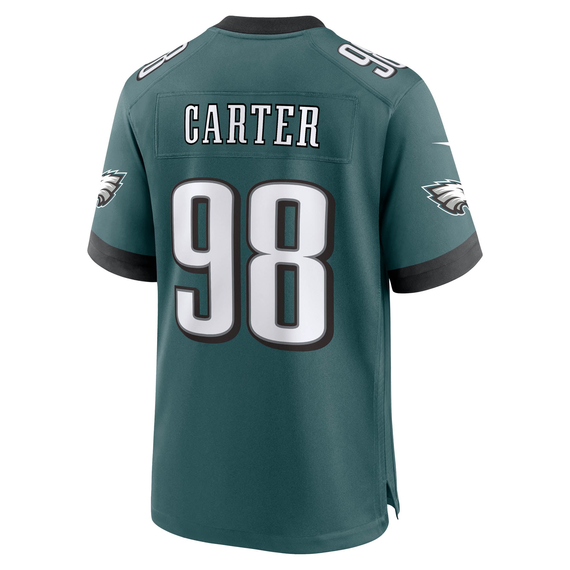 Maillot de match Nike Jalen Carter vert nuit des Eagles Philadelphie pour homme