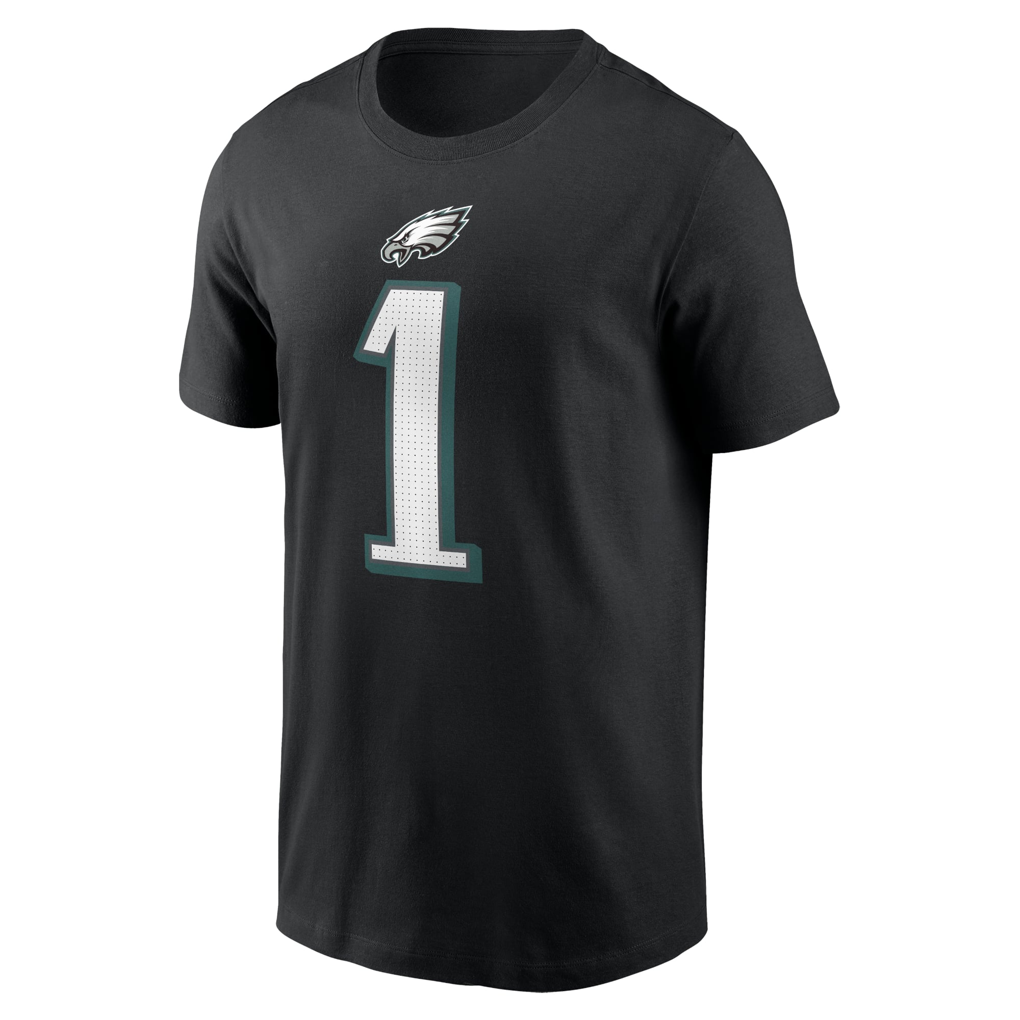 T-shirt Nike Jalen Hurts noir Philadelphia Eagles pour homme, avec nom et numéro