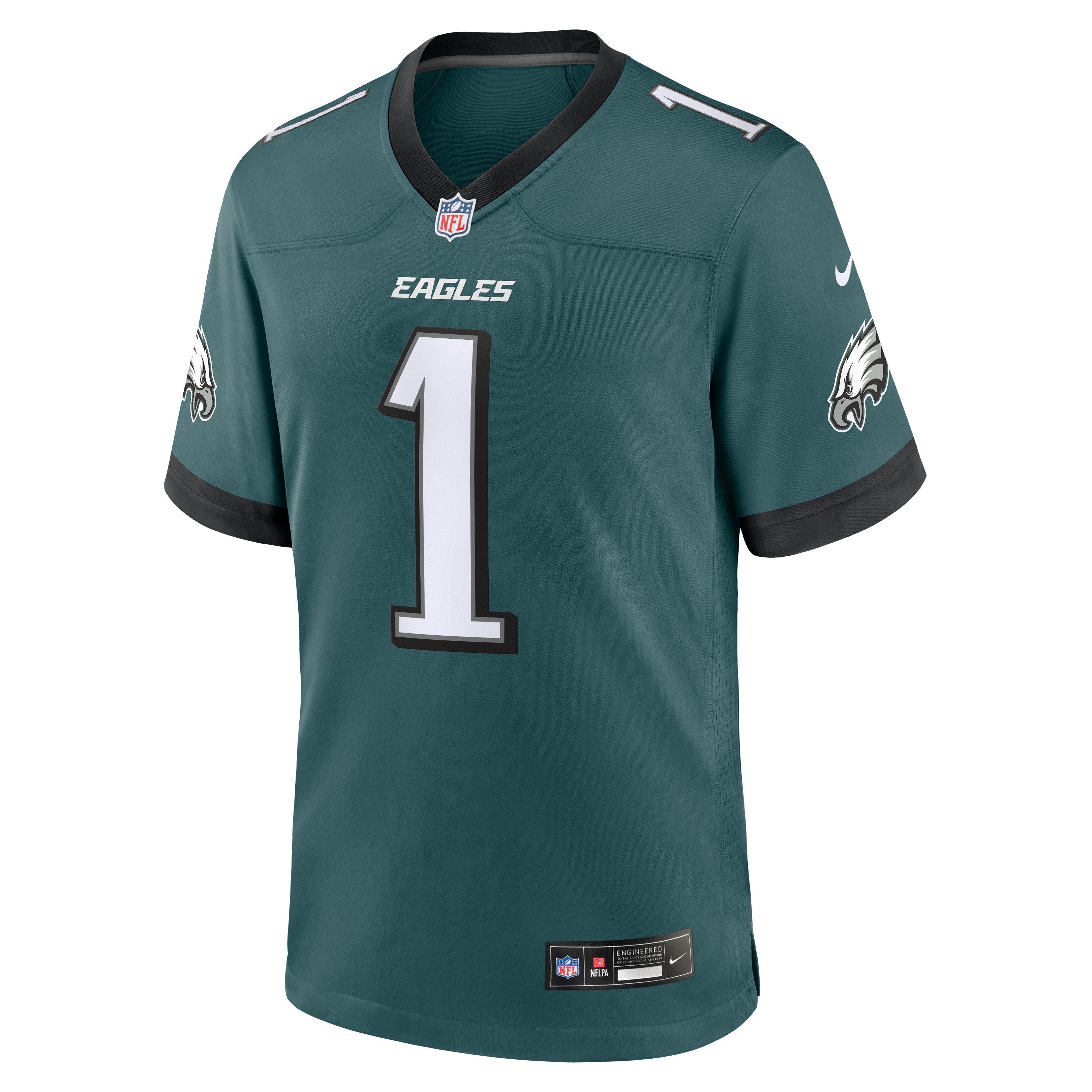 Maillot Nike Jalen Hurts pour homme, vert nuit, match à domicile des Philadelphia Eagles