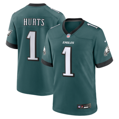 Maillot Nike domicile des Philadelphia Eagles, Jalen Hurts - Vert nuit