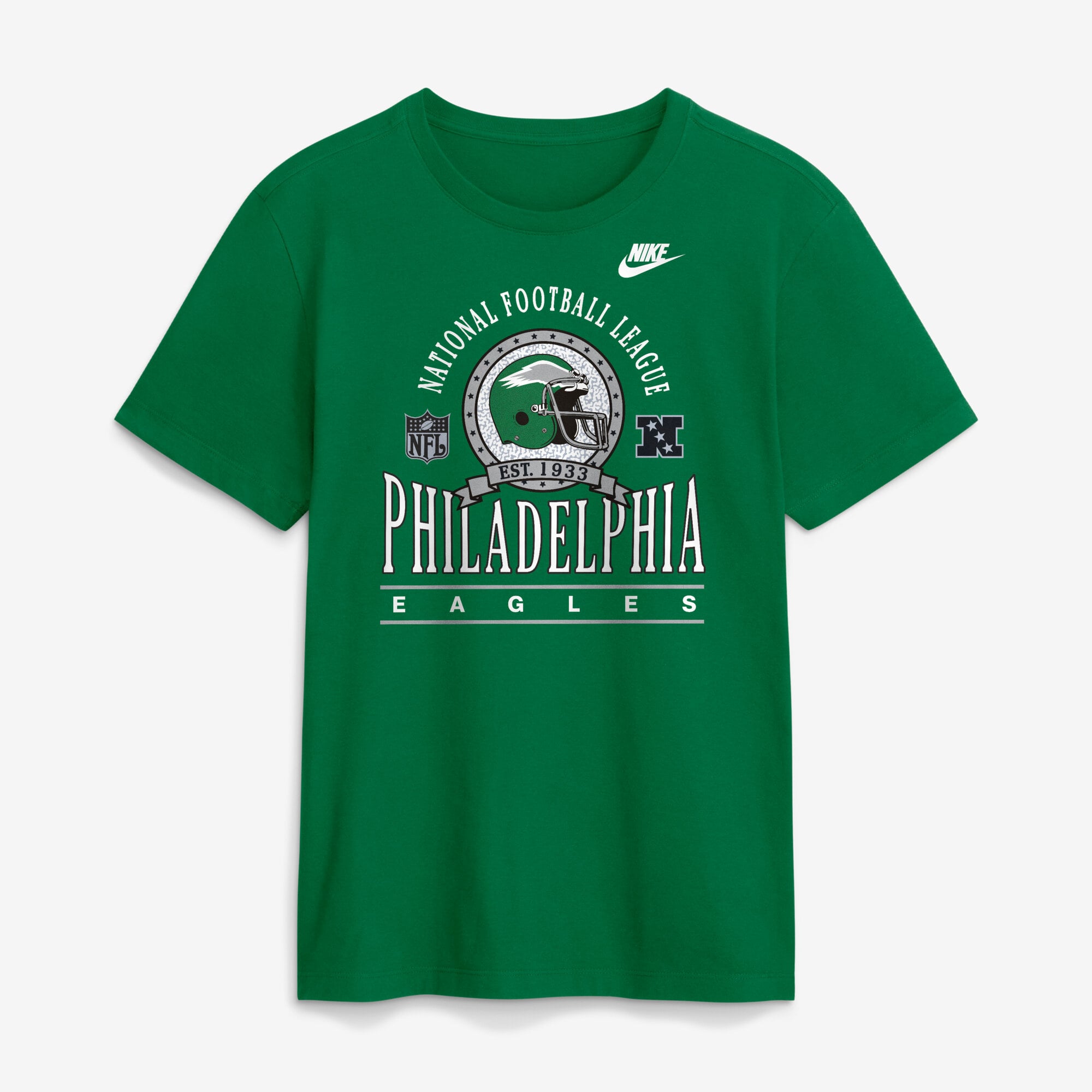 Men's Nike Kelly Green Philadelphia Eagles Rewind Team Spirit Essential Cotton T-Shirt