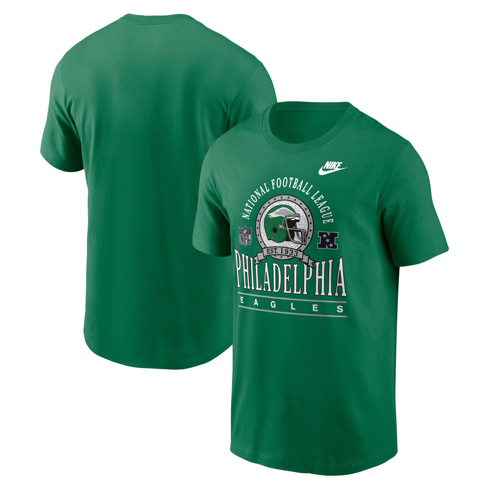 Men's Nike Kelly Green Philadelphia Eagles Rewind Team Spirit Essential Cotton T-Shirt