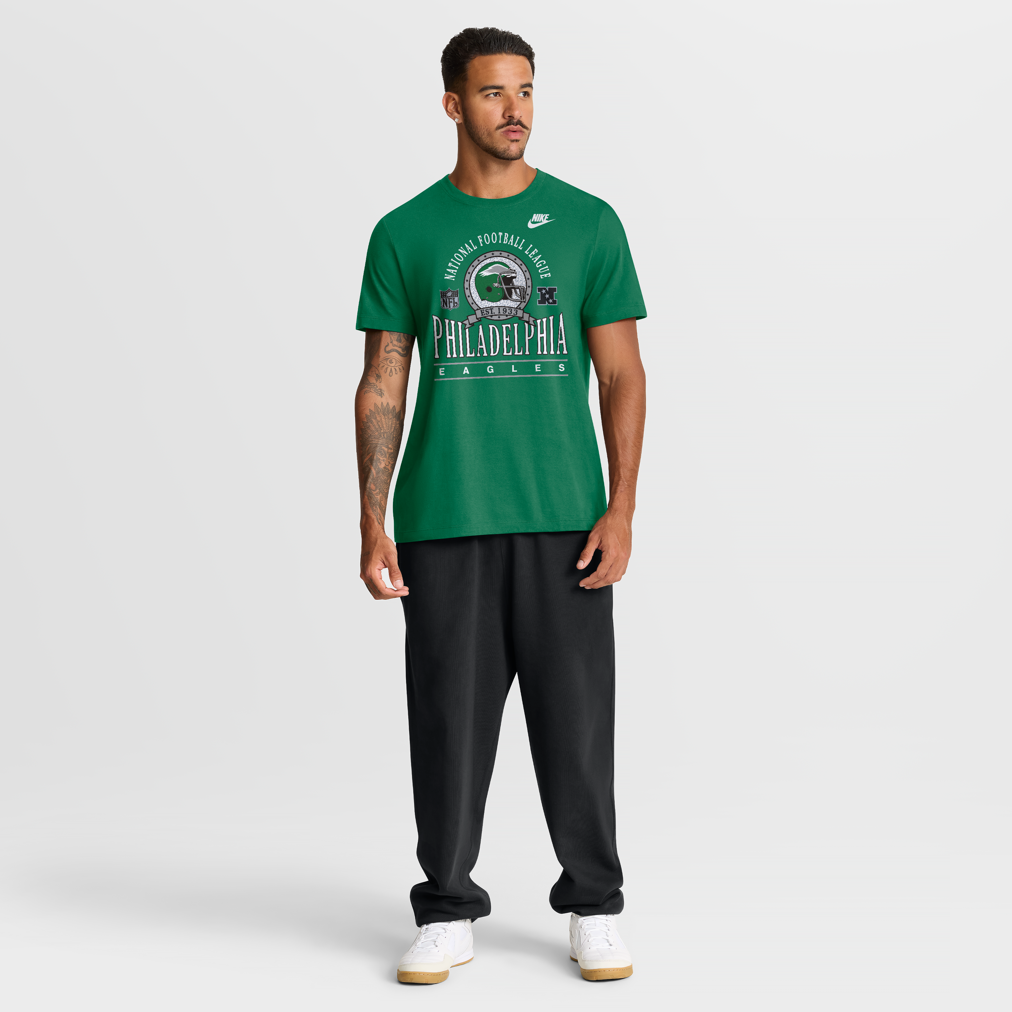 Men's Nike Kelly Green Philadelphia Eagles Rewind Team Spirit Essential Cotton T-Shirt