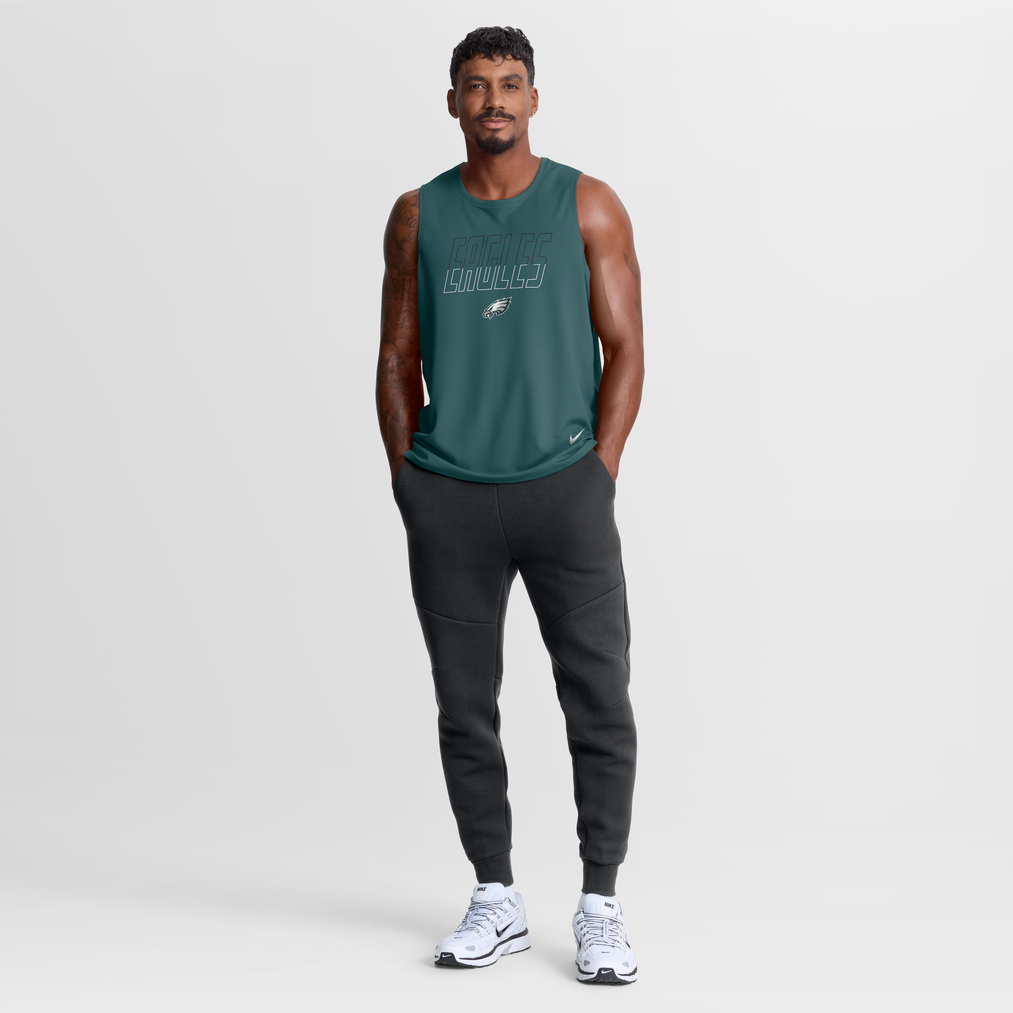 Débardeur Nike Dri-FIT Kickoff Miler vert nuit pour homme des Eagles de Philadelphie