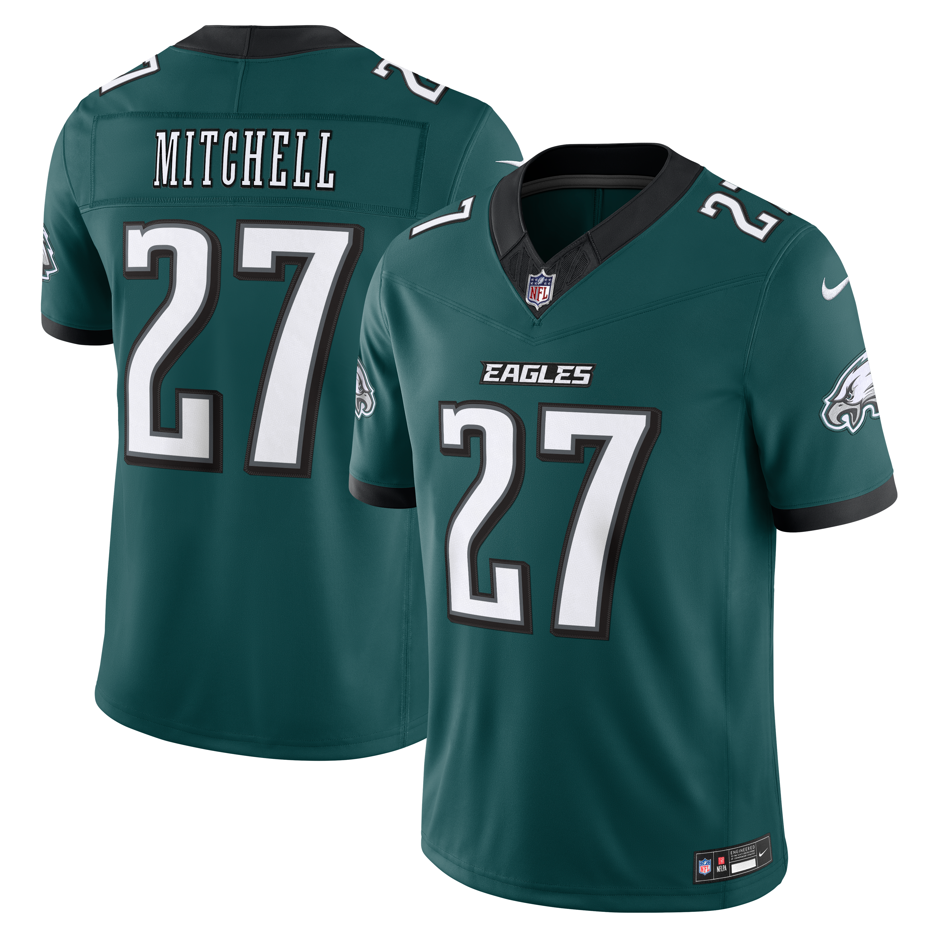 Men's Nike Quinyon Mitchell Midnight Green Philadelphia Eagles Team Vapor F.U.S.E. Stitched Limited Jersey