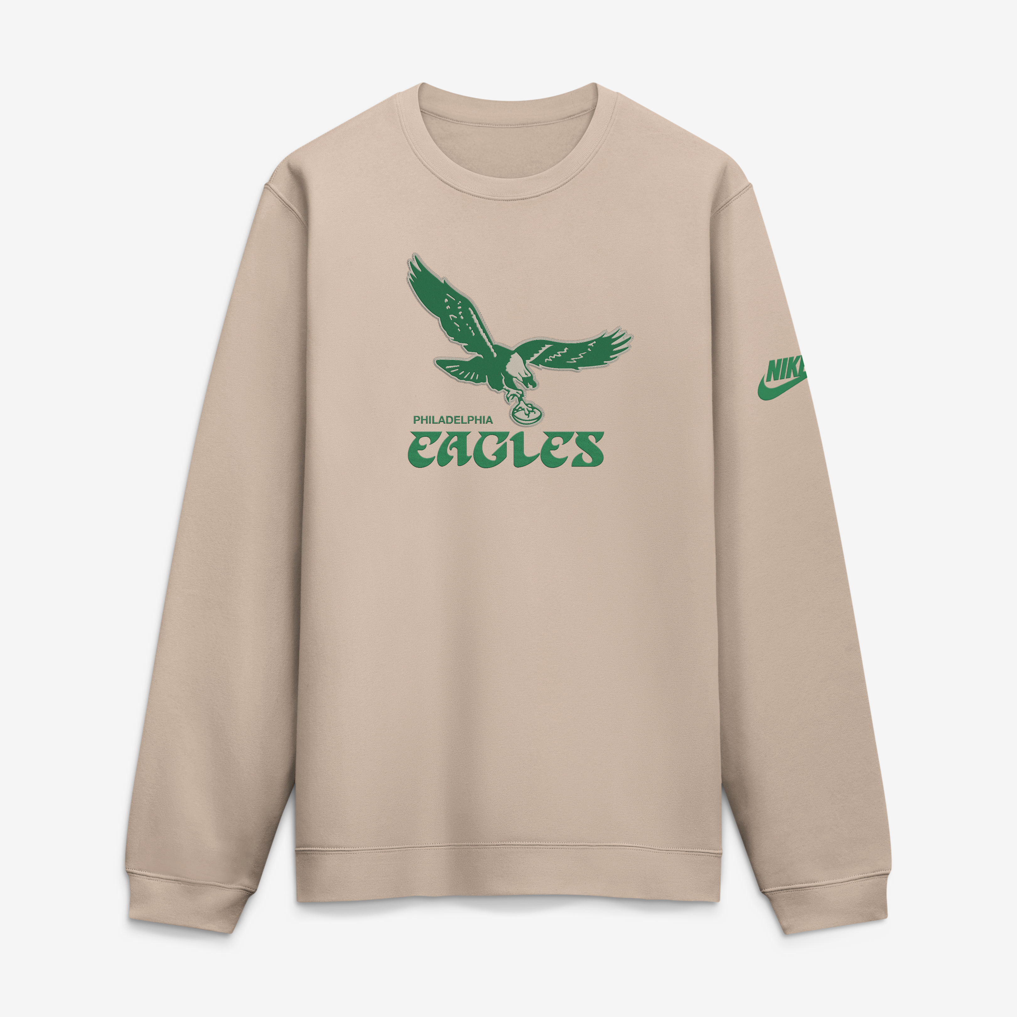 Men's Nike Sand Philadelphia Eagles I-Formation Rewind Club Crew Sweatshirt