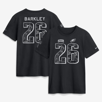 Saquon Barkley Philadelphia Eagles Nike 2026 Salute to Service Name & Number T-Shirt - Black