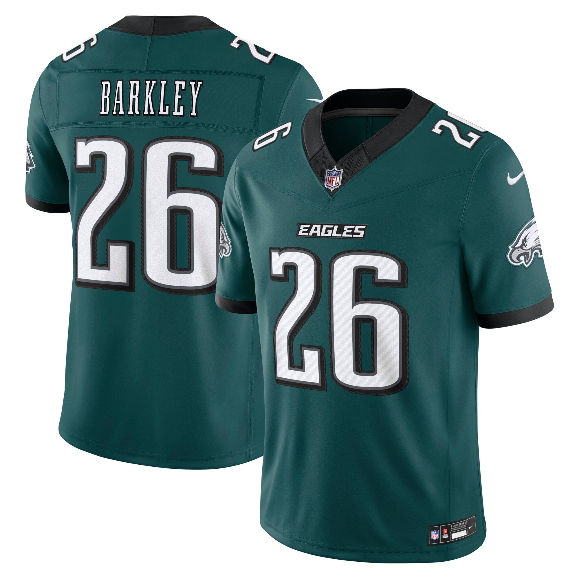 Maillot Nike Vapor F.U.S.E. Stitched Limited vert nuit Saquon Barkley pour homme, Philadelphia Eagles