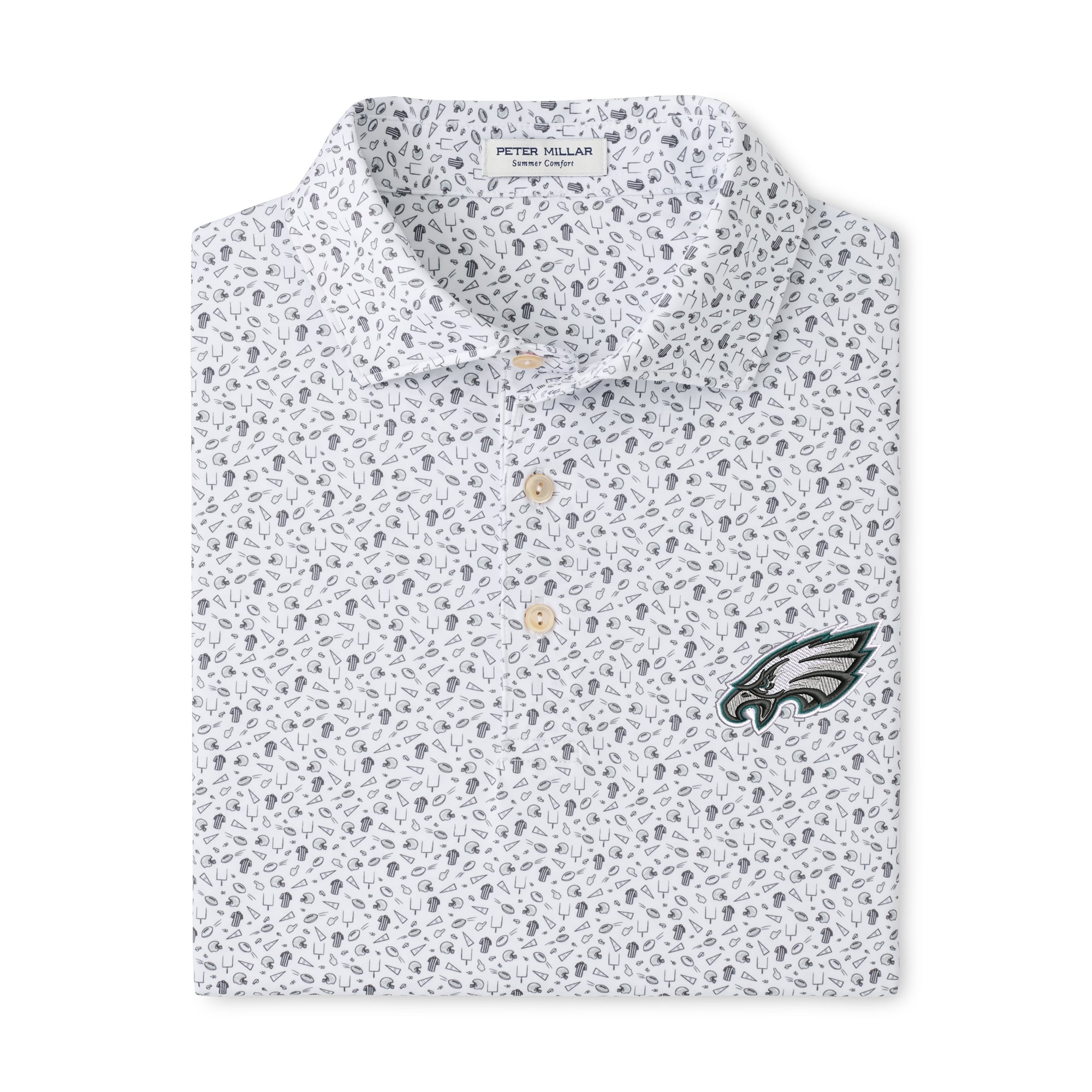 Polo de performance Peter Millar Gray Philadelphia Eagles pour homme