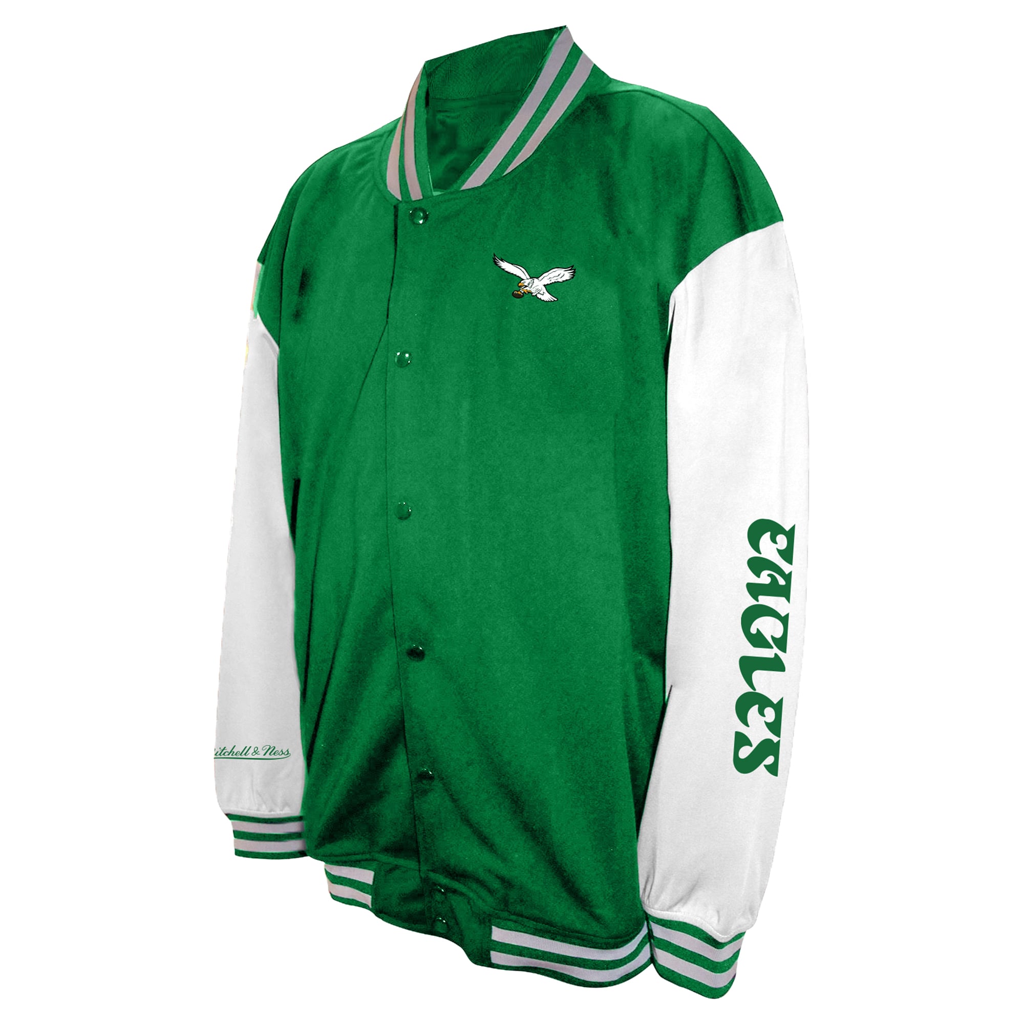Men's Profile Midnight Green Philadelphia Eagles Big & Tall Full-Snap Varsity Jacket