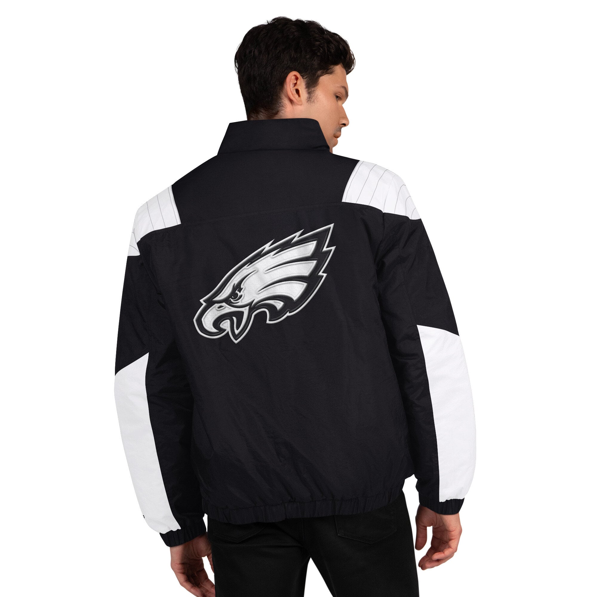 Veste Starter noire Philadelphia Eagles Gridiron pour homme, demi-zip