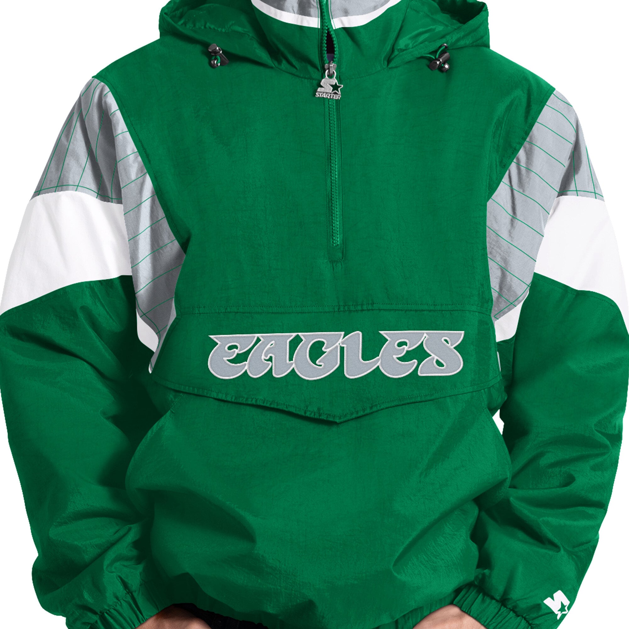 Veste à capuche demi-zip Starter Kelly Green Philadelphia Eagles pour homme
