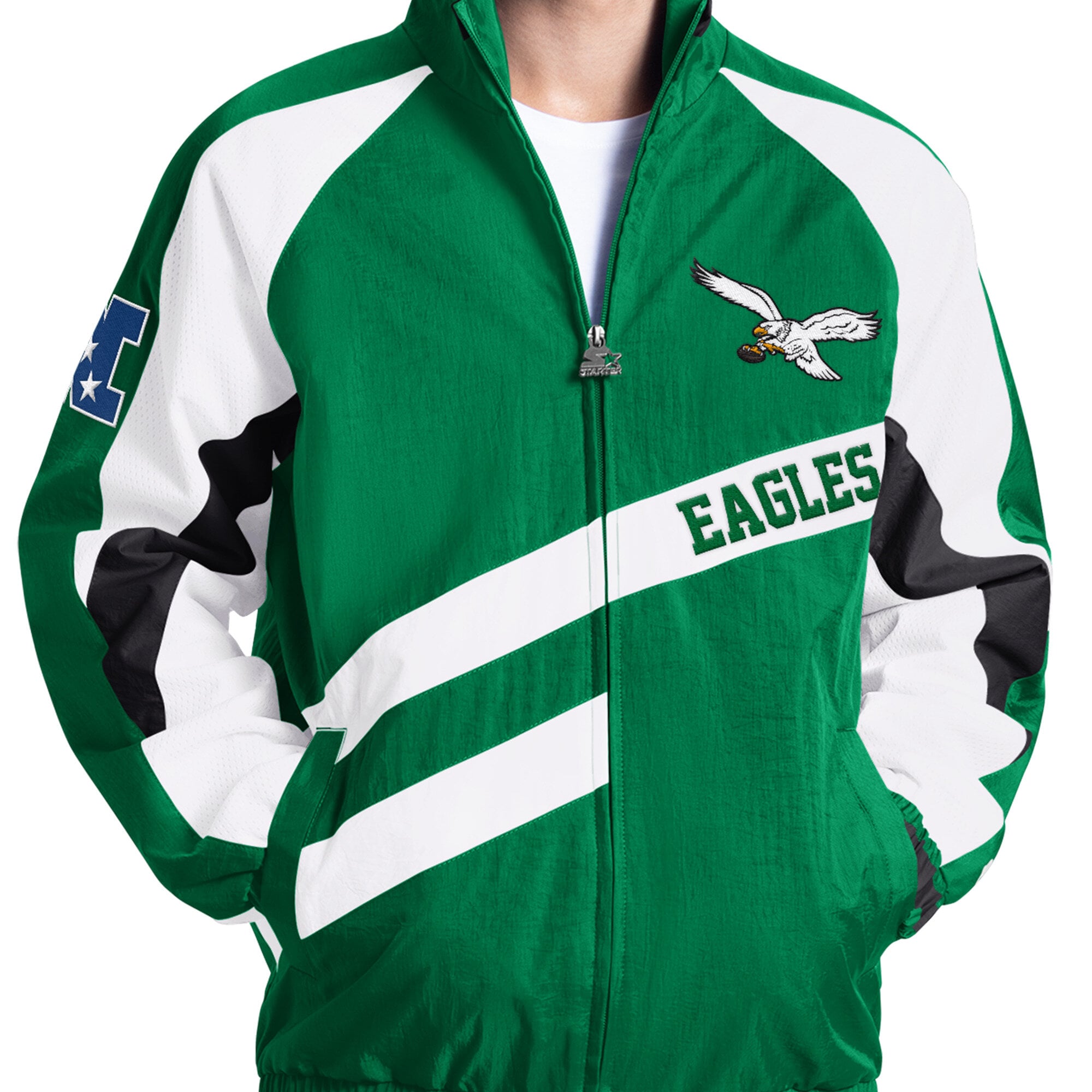 Veste zippée intégrale Starter Kelly Green Philadelphia Eagles pour homme