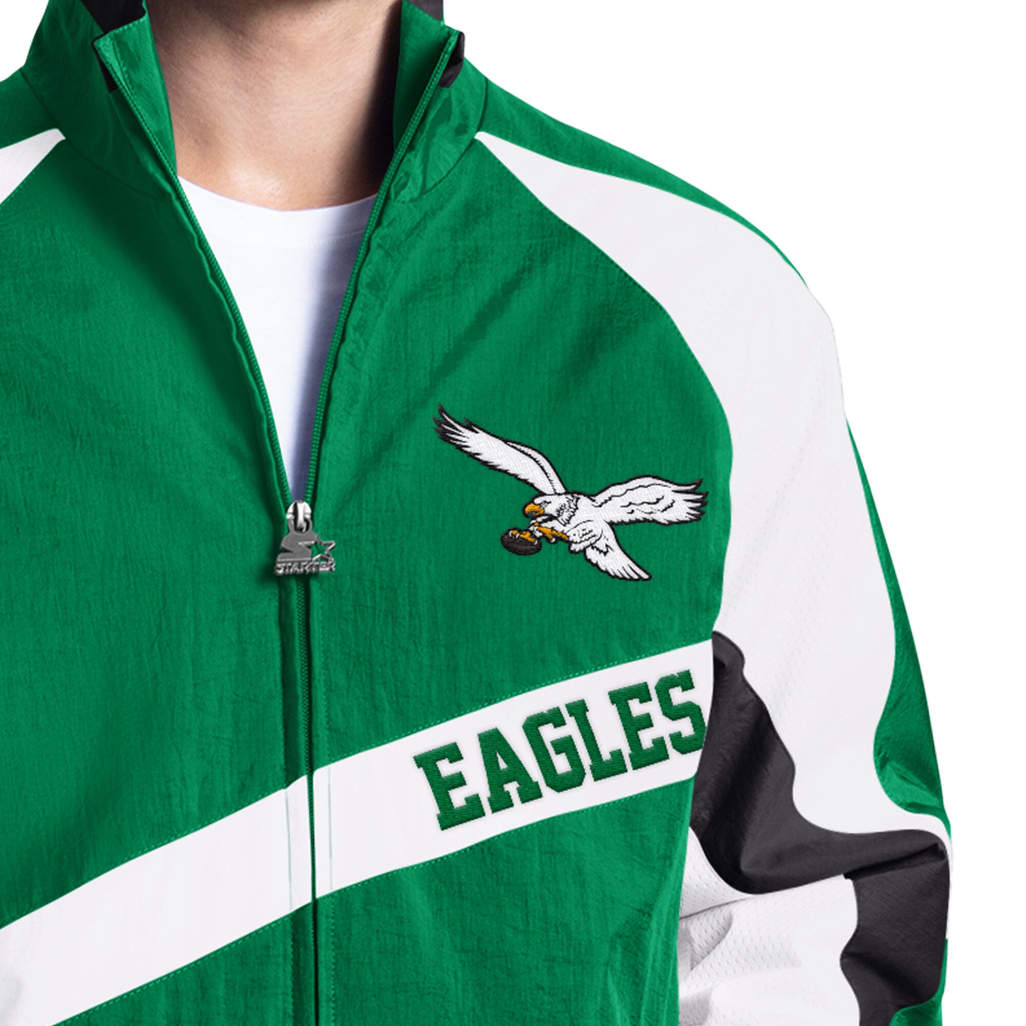 Veste zippée intégrale Starter Kelly Green Philadelphia Eagles pour homme