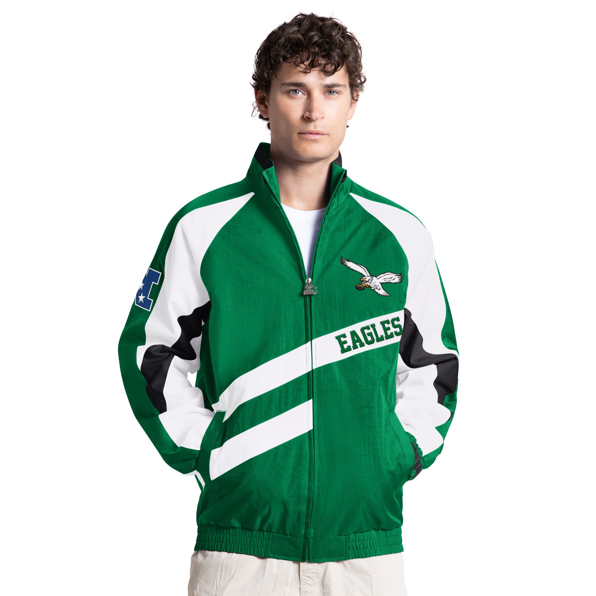 Veste zippée intégrale Starter Kelly Green Philadelphia Eagles pour homme