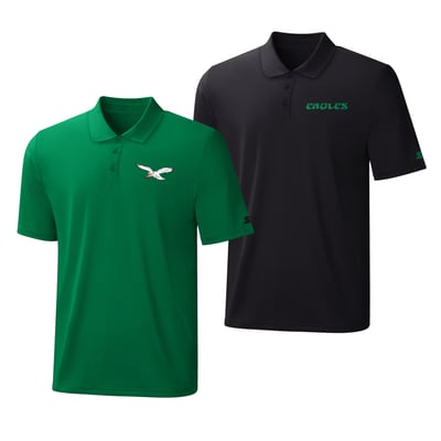 Philadelphia Eagles Starter Vintage Logo Polo Set - Kelly Green/Black