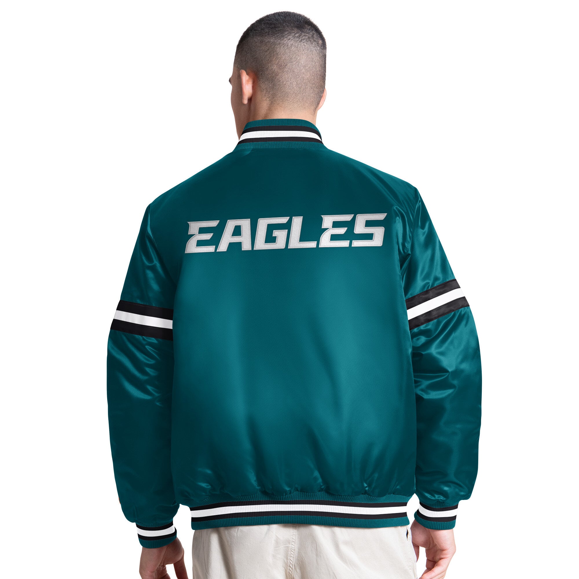 Veste universitaire Starter Midnight Green Philadelphia Eagles Courtside à boutons-pression pour homme