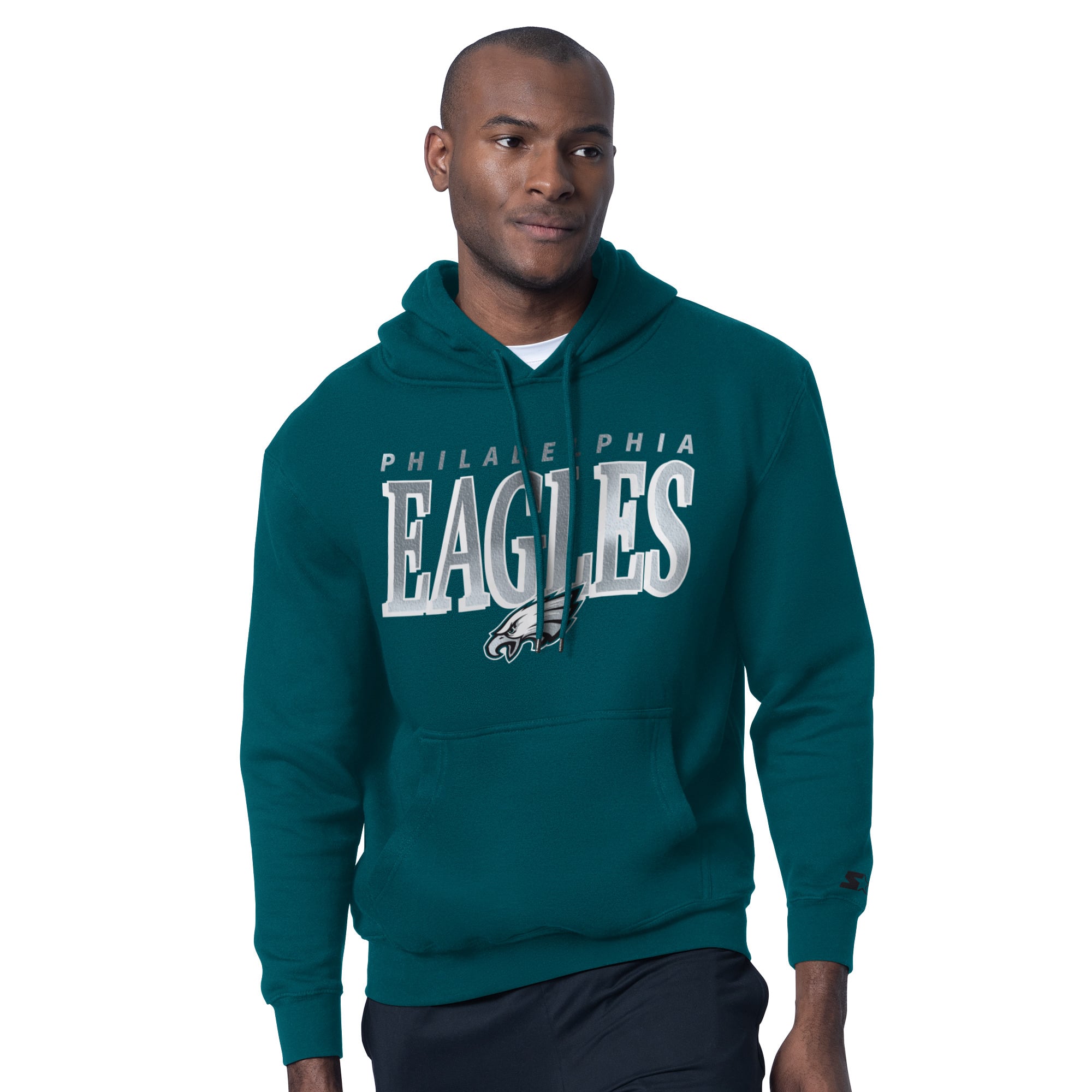 Ensemble t-shirt et sweat à capuche Starter vert nuit avec logo des Eagles de Philadelphie pour homme