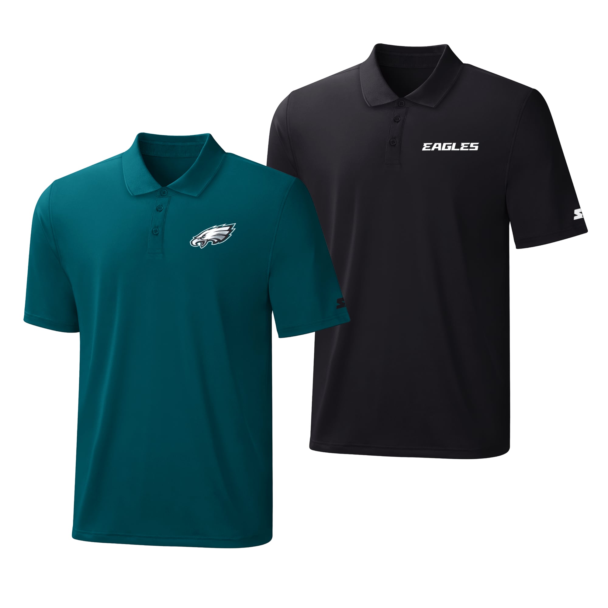 Ensemble de deux polos à logo Philadelphia Eagles Starter vert nuit/noir pour homme
